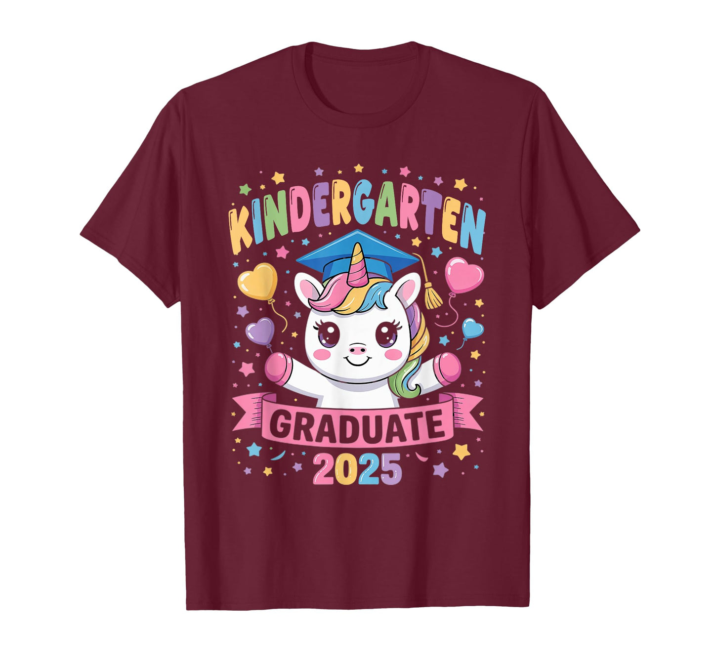 Kindergarten Graduate 2025 Unicorn Girls T-Shirt