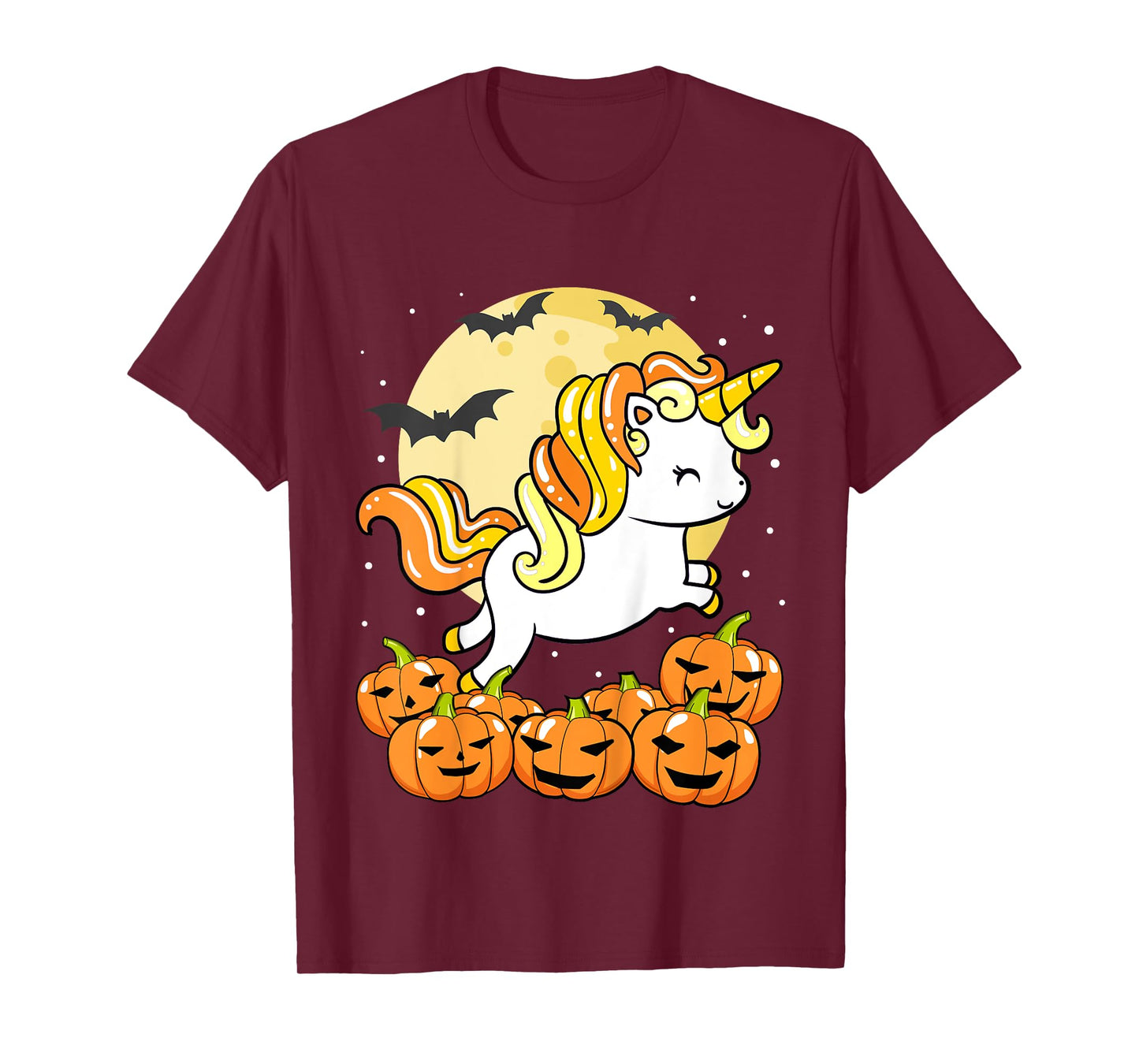 Kids Girls Unicorn Halloween Jack O Lantern Pumpkin Toddler T-Shirt