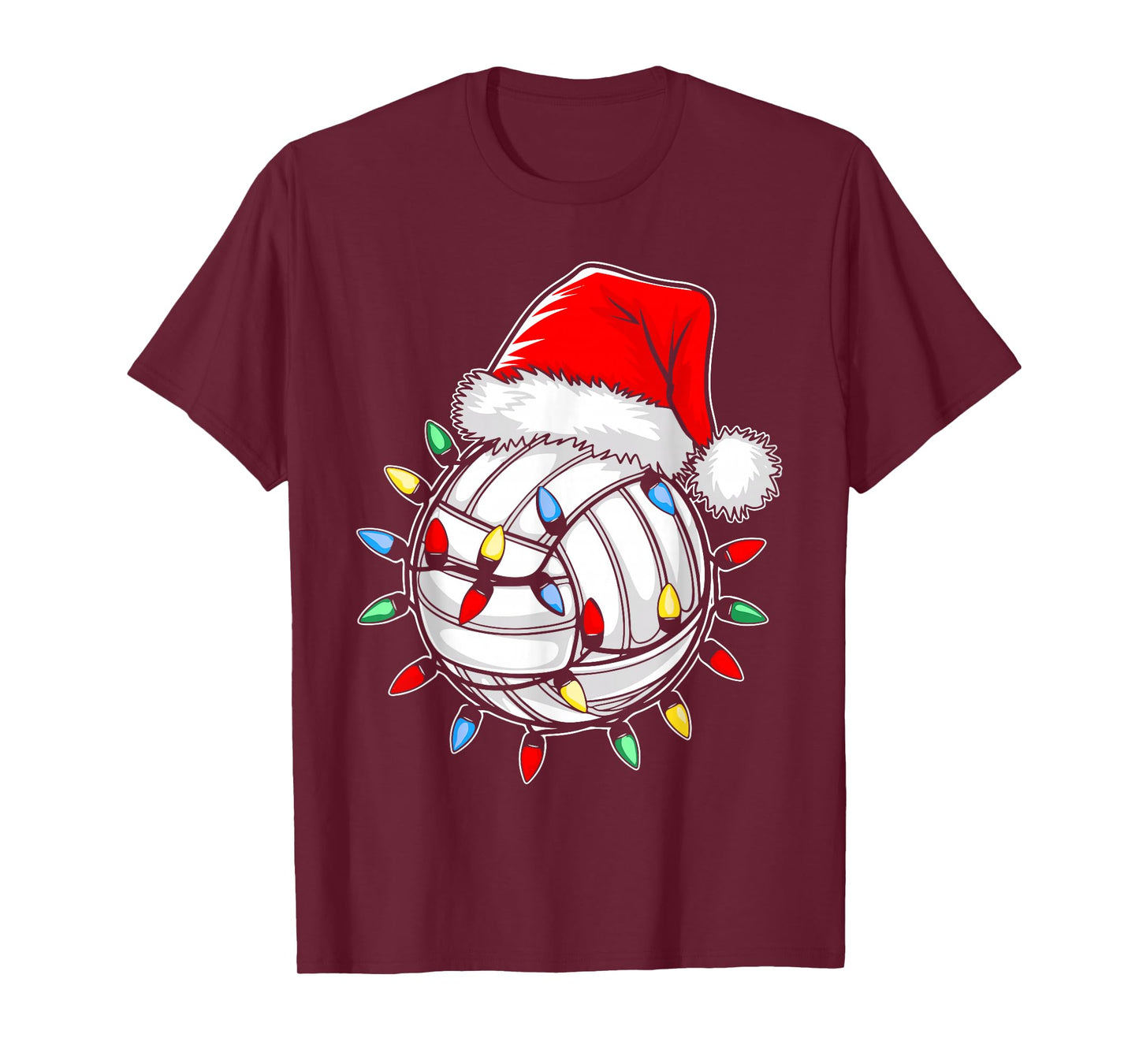 Santa Volleyball Ball Shirt Men Youth Boys Christmas Pajamas T-Shirt