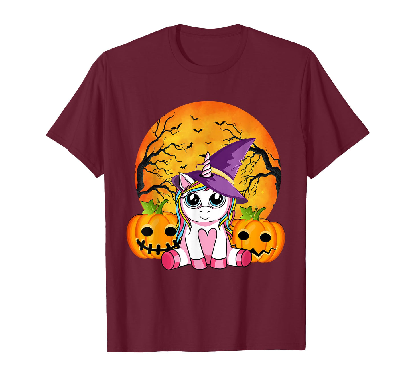 Cute Halloween Shirt Girls Women Witchy Unicorn Halloween T-Shirt