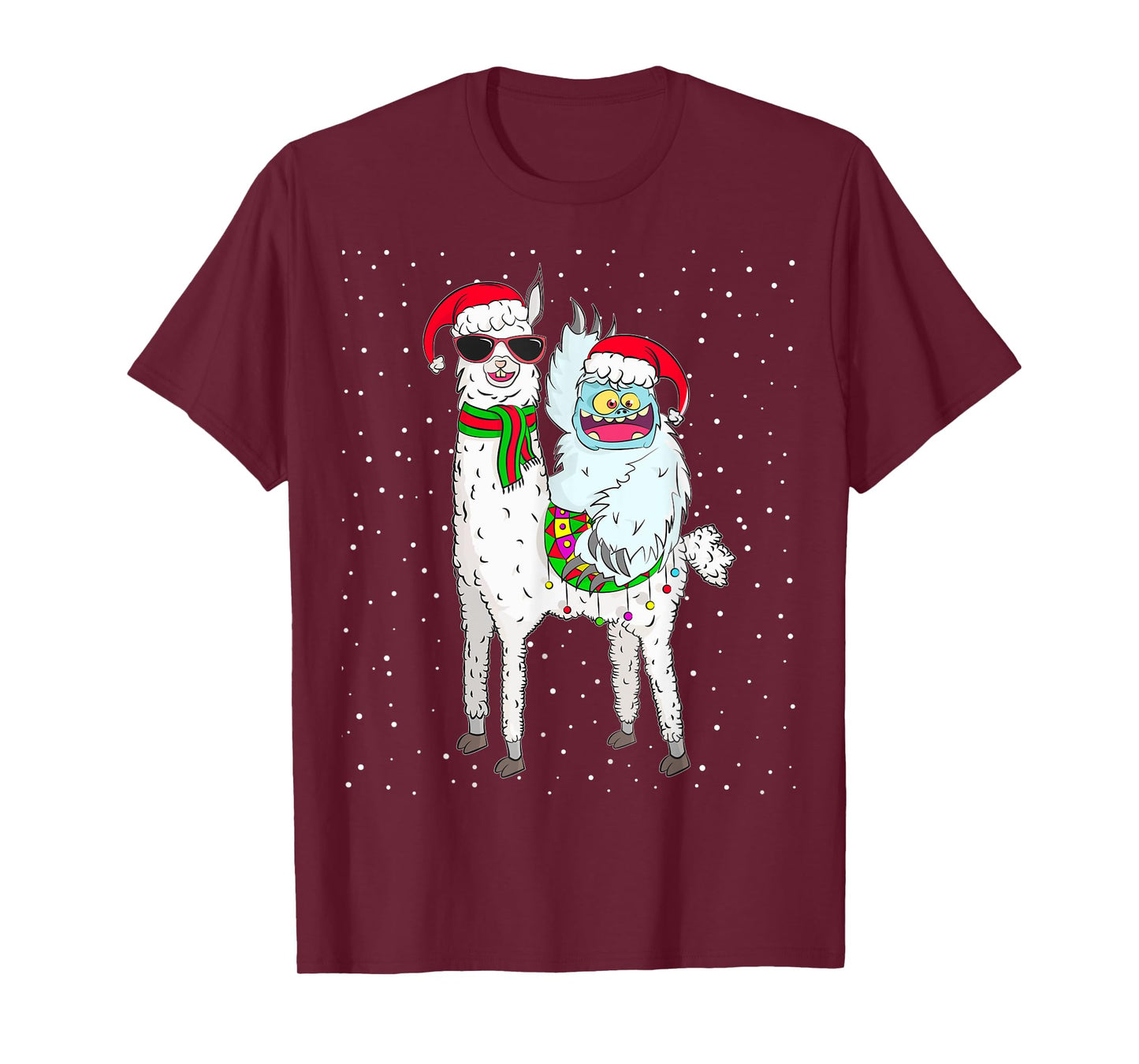 Yeti To Party Santa Hat Llama Christmas Pajama Xmas Gift T-Shirt