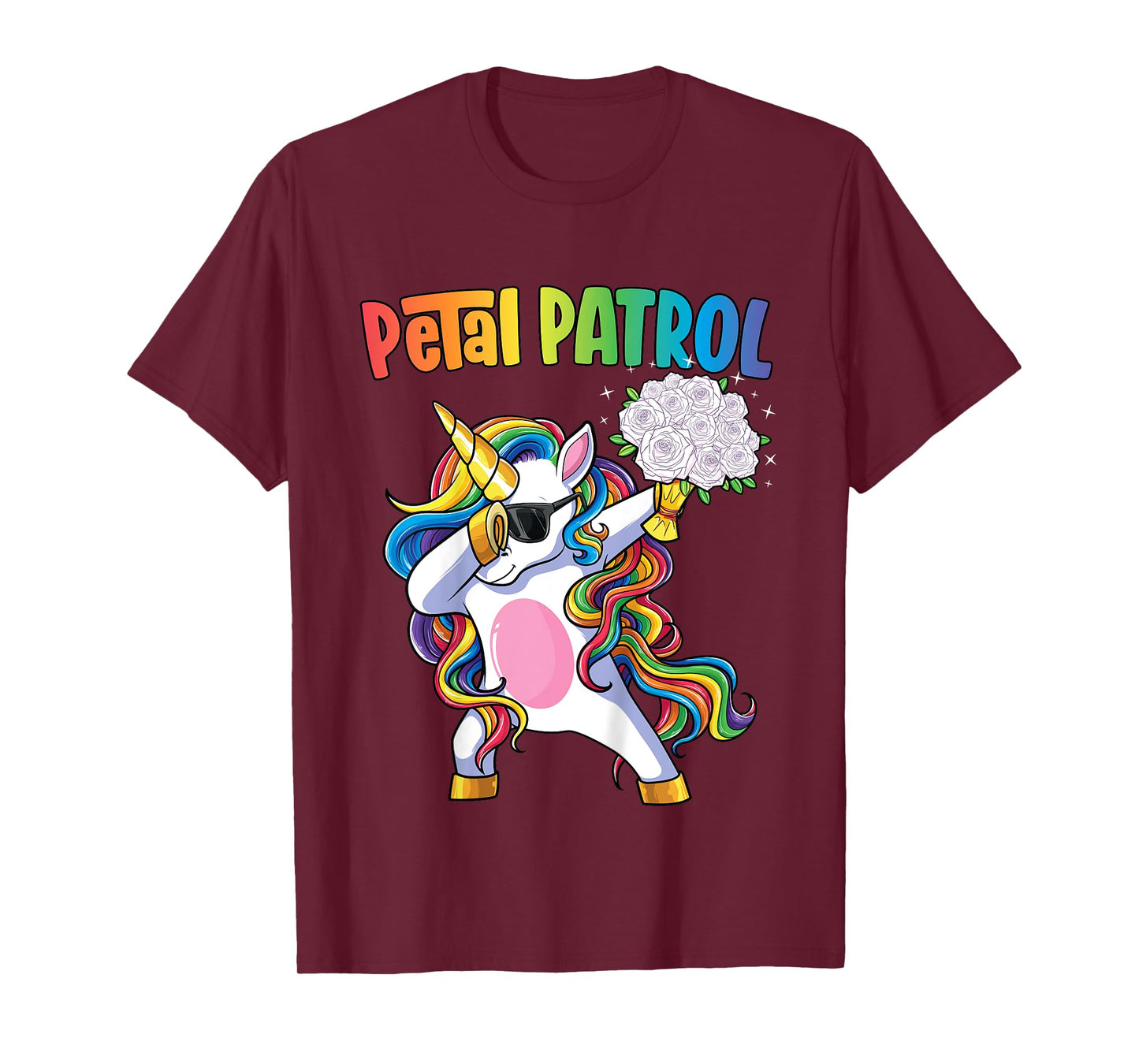 Petal Patrol Shirt Flower Girl Unicorn Girls Wedding T-Shirt