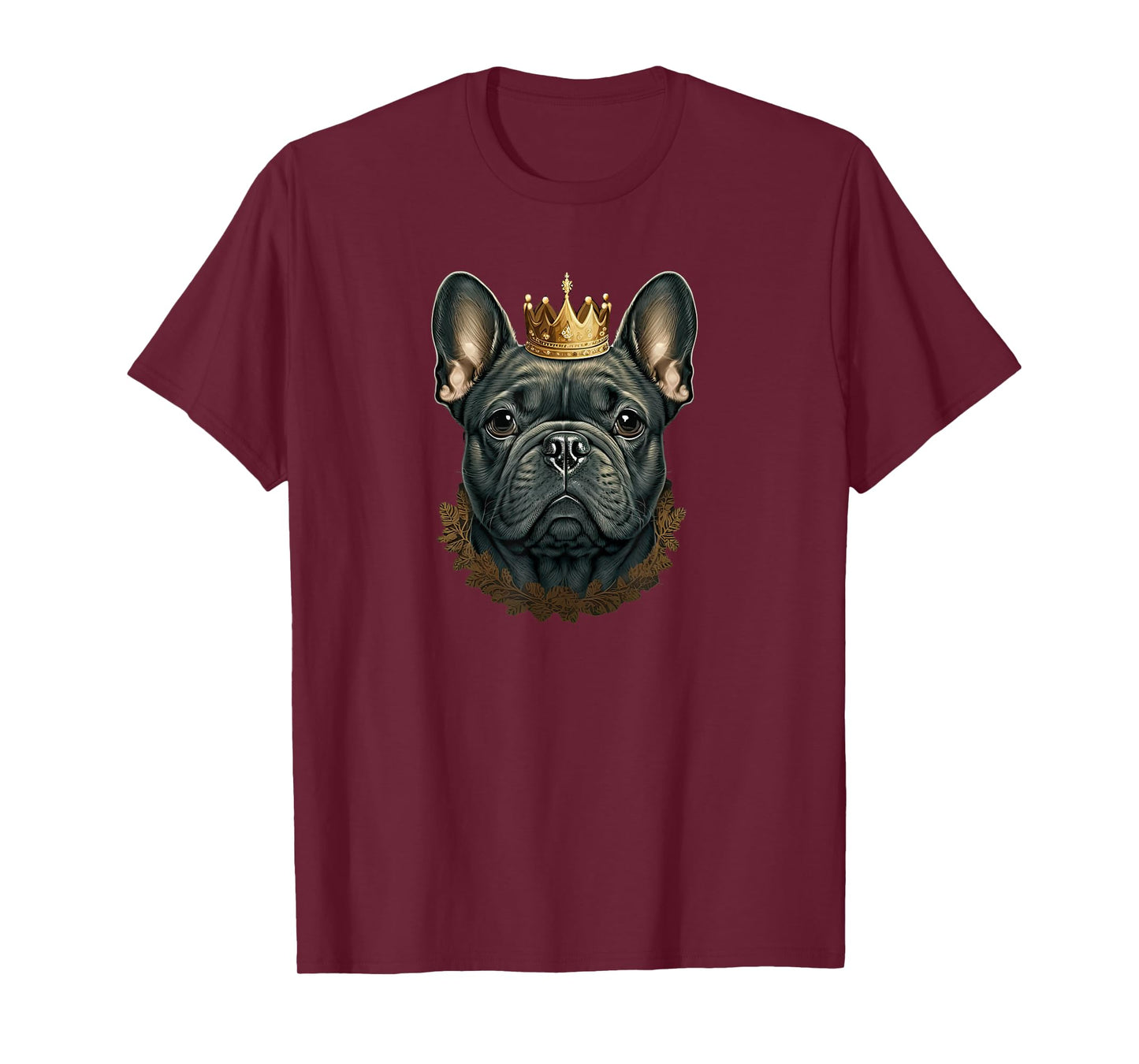Funny French Bulldog Frenchie with a Golden Crown T-Shirt