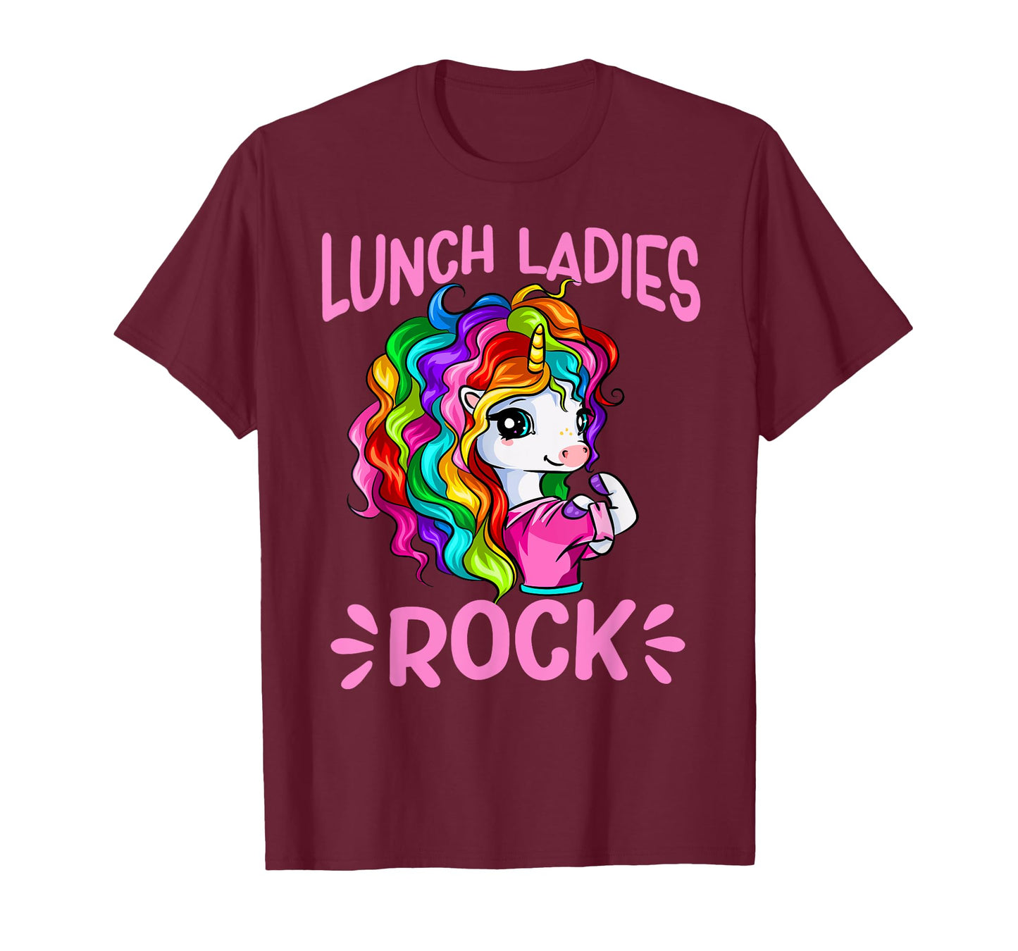 Lunch Ladies Rock Cute Unicorn Chef Cook Funny Lunch Lady T-Shirt