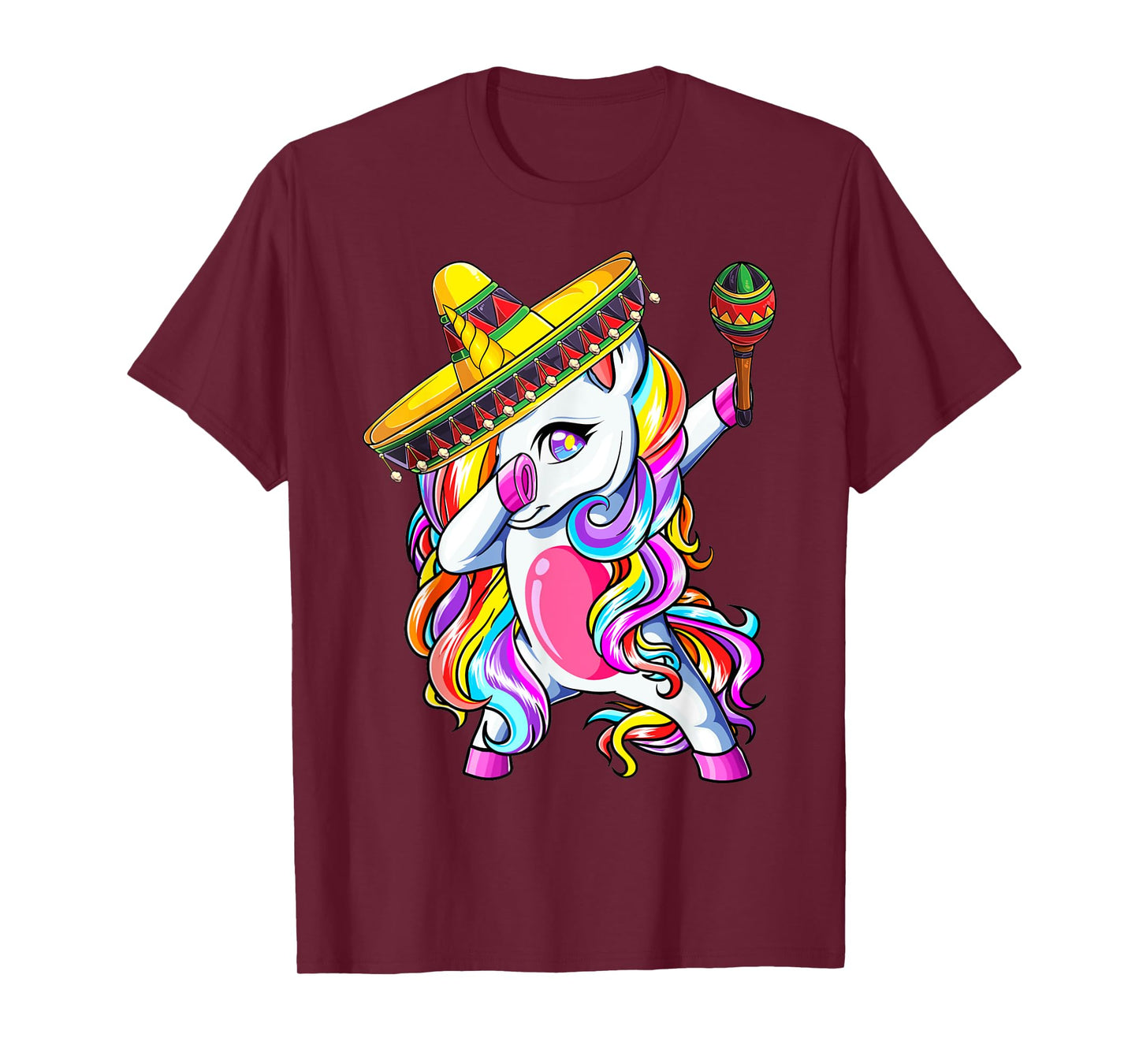 Dabbing Unicorn Cinco de Mayo Kids Girls Mexican Sombrero T-Shirt