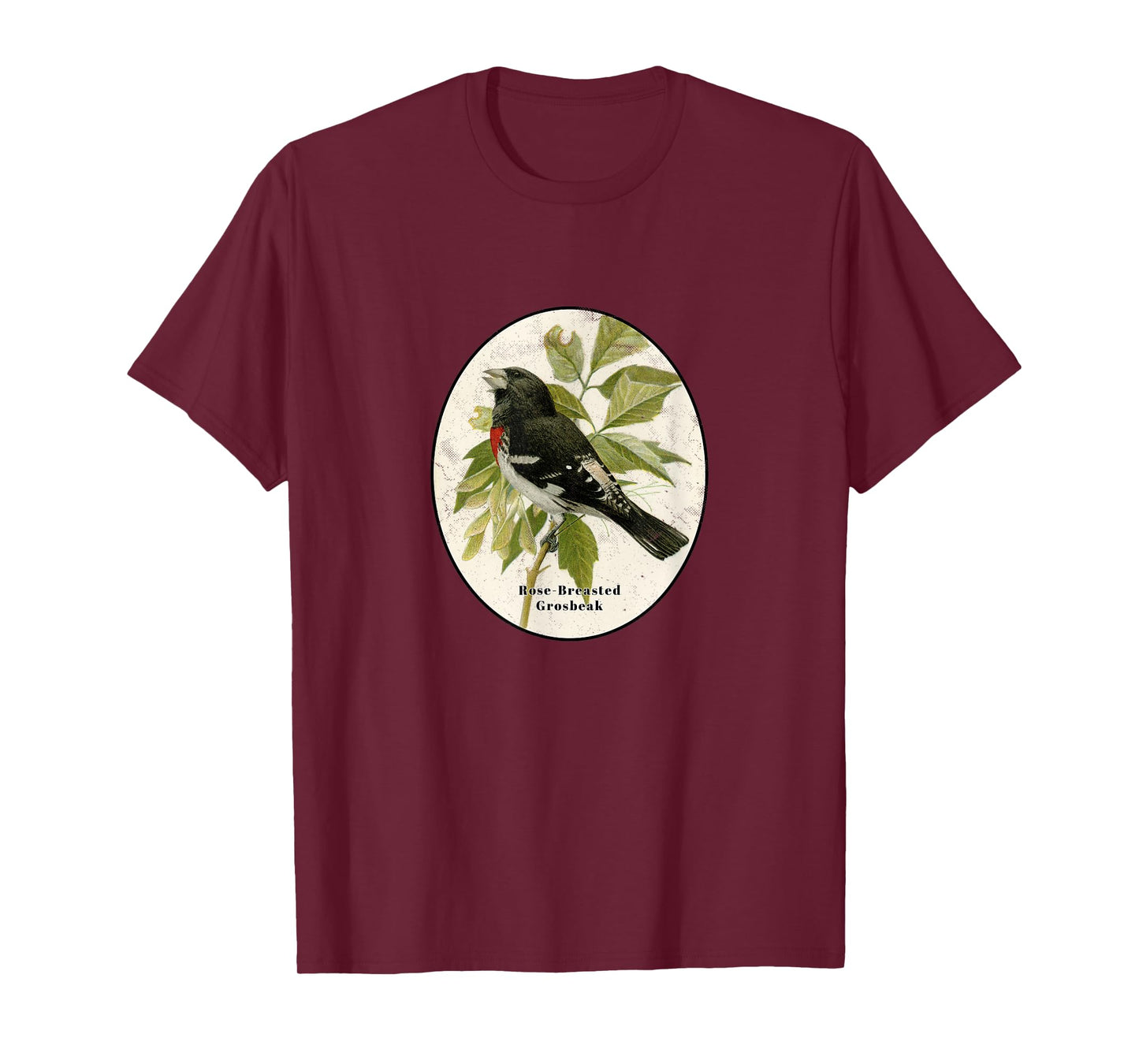 Retro Antique Rose-Breasted Grosbeak Vintage Bird Design T-Shirt
