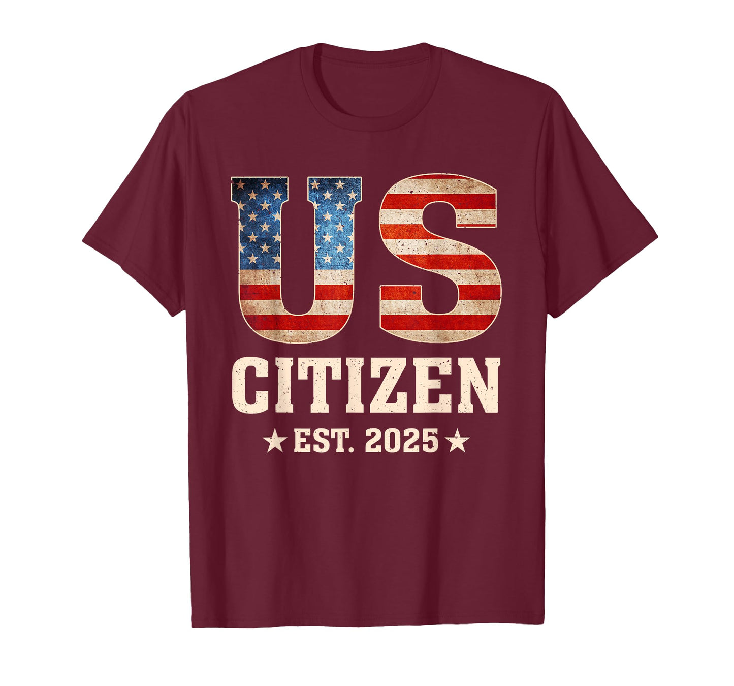 Us Citizen Est 2025 US Flag New Citizenship American New USA T-Shirt