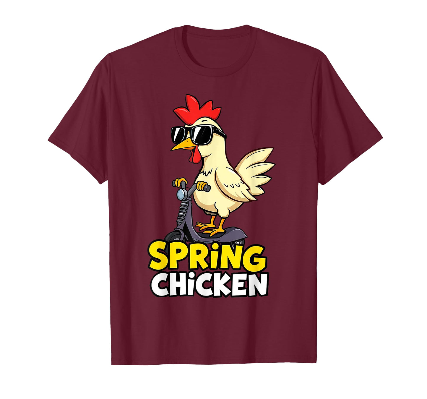 Spring Chicken Chicken On Pogo Stick Funny Chicken T-Shirt