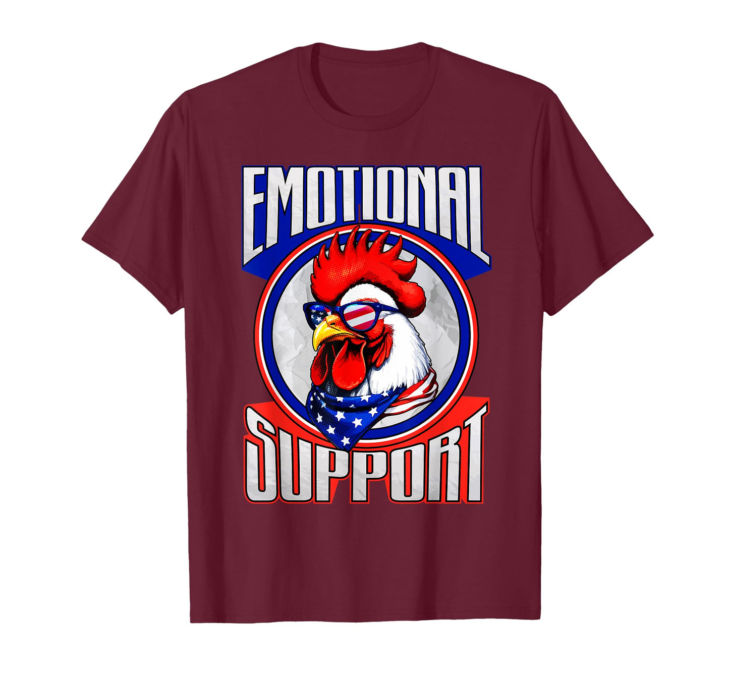 Emotional Support Chicken Lover Gift Funny Rooster T-Shirt