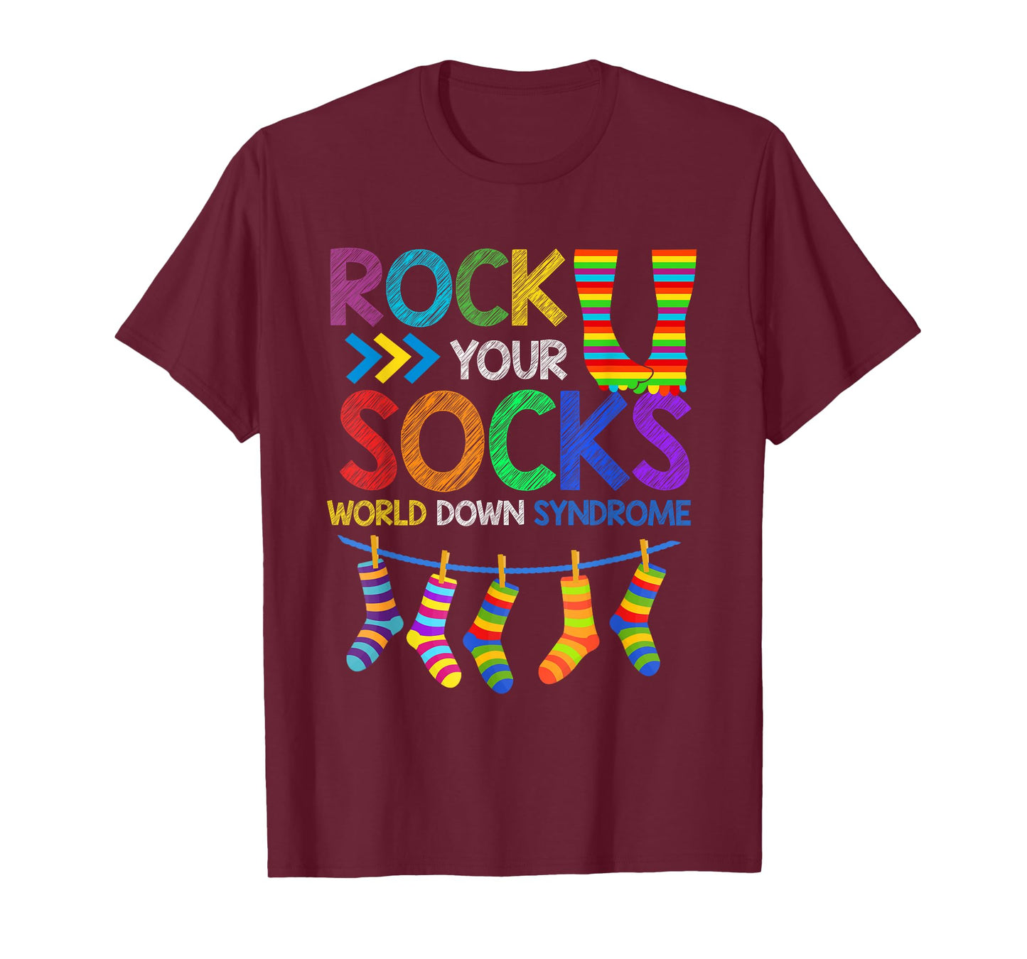 Rock Your Socks Down Syndrome Awareness Teachers Women Kids T-Shirt