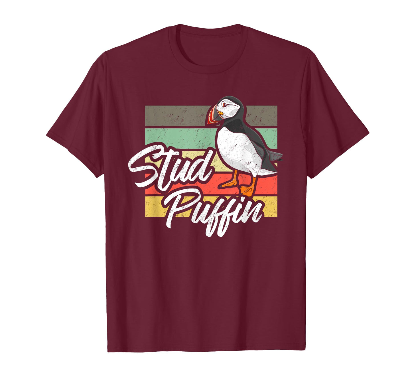 Stud Puffin - Funny Bird Seabird Vintage Retro T-Shirt
