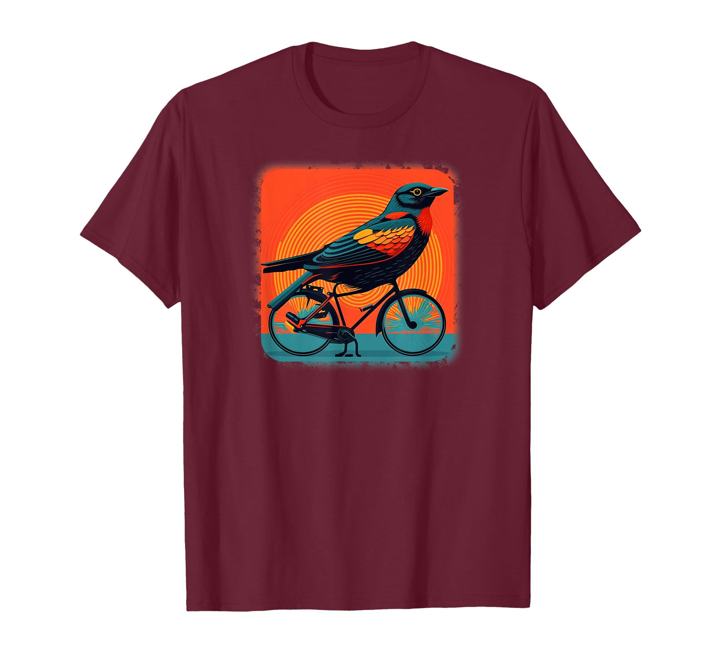 Redwing Blackbird - Redwinged Bird on a Bicycle T-Shirt