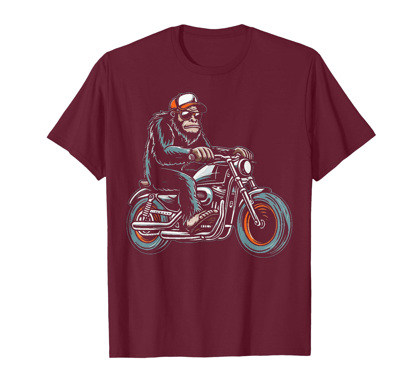 Bigfoot Sasquatch Riding A Motorcycle T-Shirt