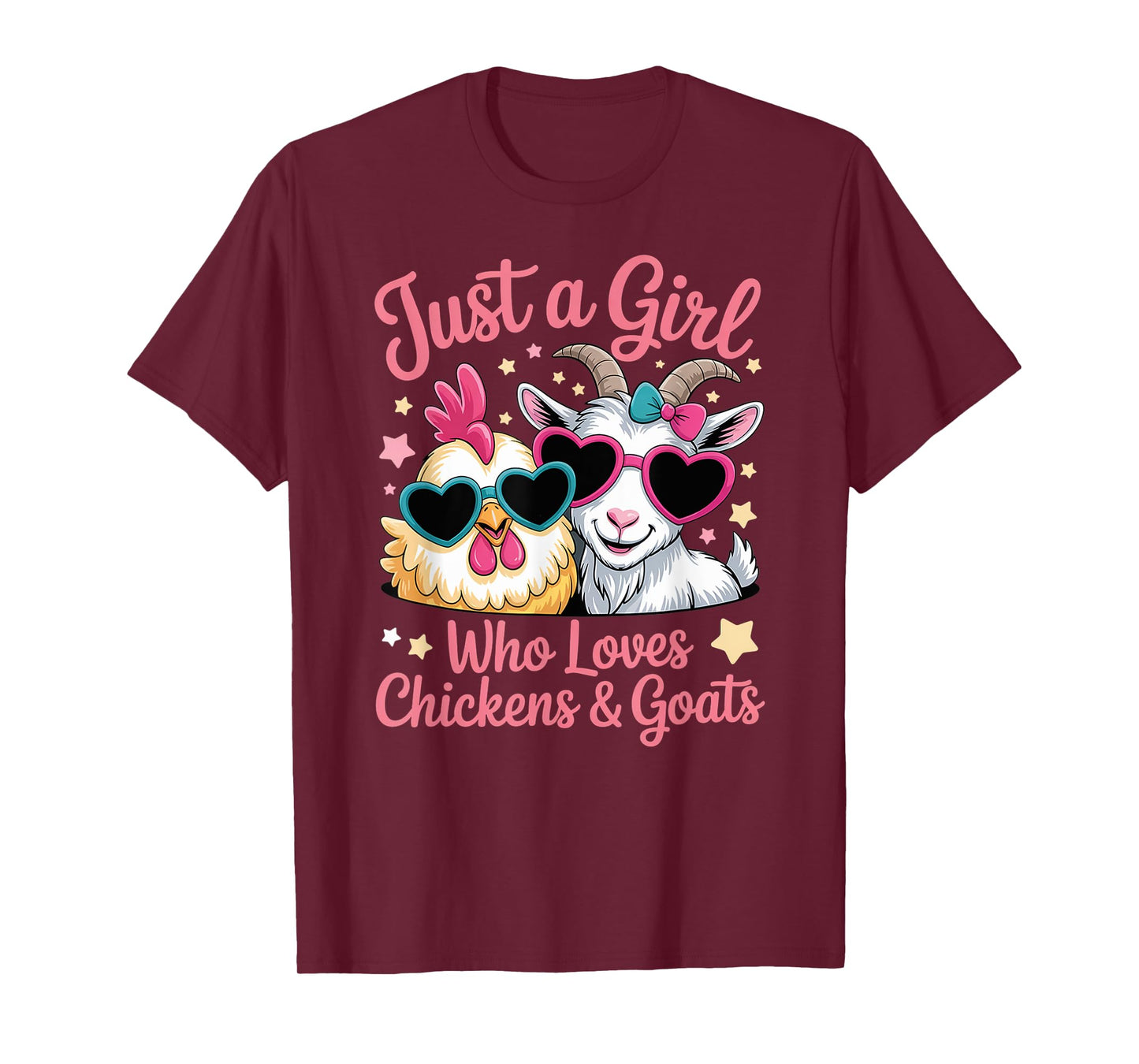 Cute Just A Girl Who Loves Chickens and Goats Poultry Farmer T-Shirt