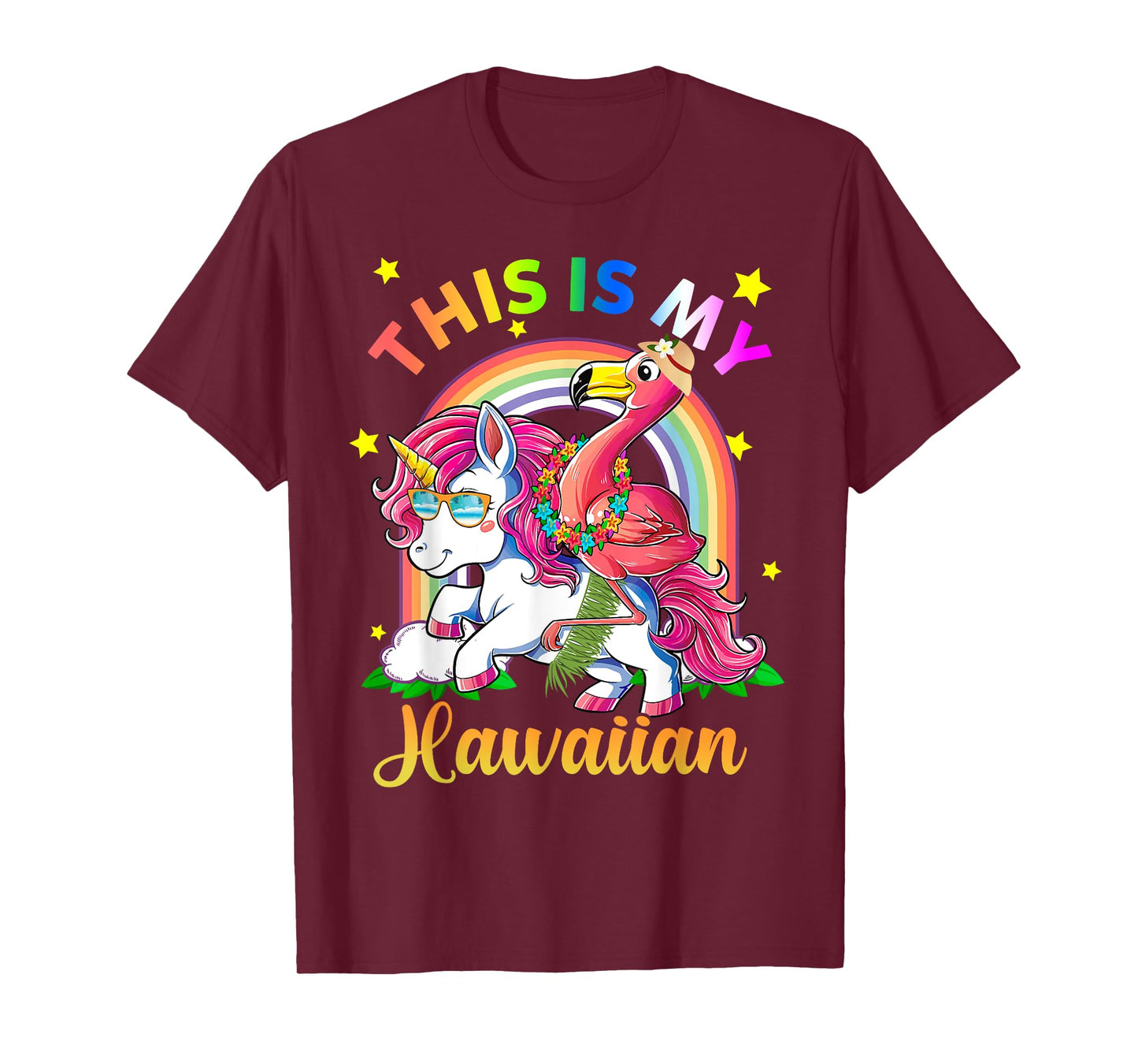 Unicorn Summer Beach Vacation This Is My Hawaiian Men Women Girls Kids T-Shirt