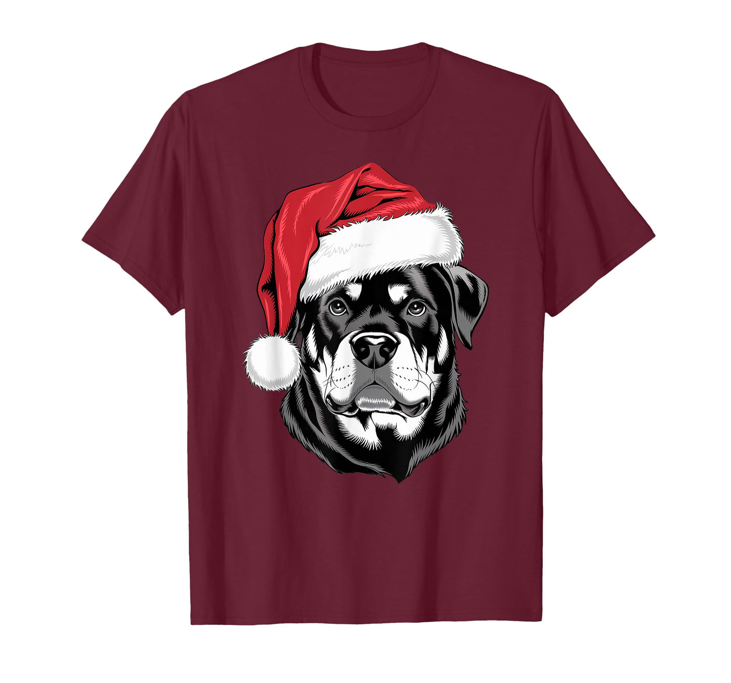 Joyful Rottie Santa Dog on Rottweiler Christmas T-Shirt
