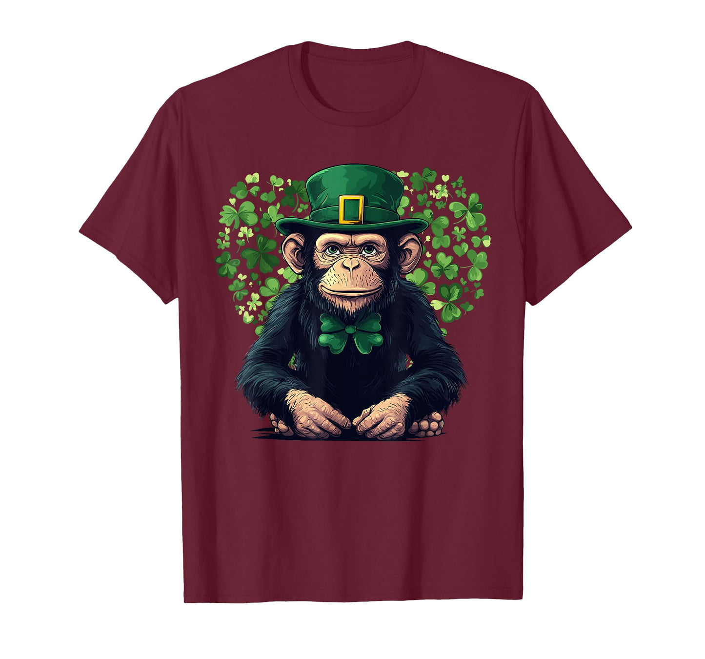 Funny St. Patricks Day Monkey Lucky Shamrock Irish Wildlife T-Shirt