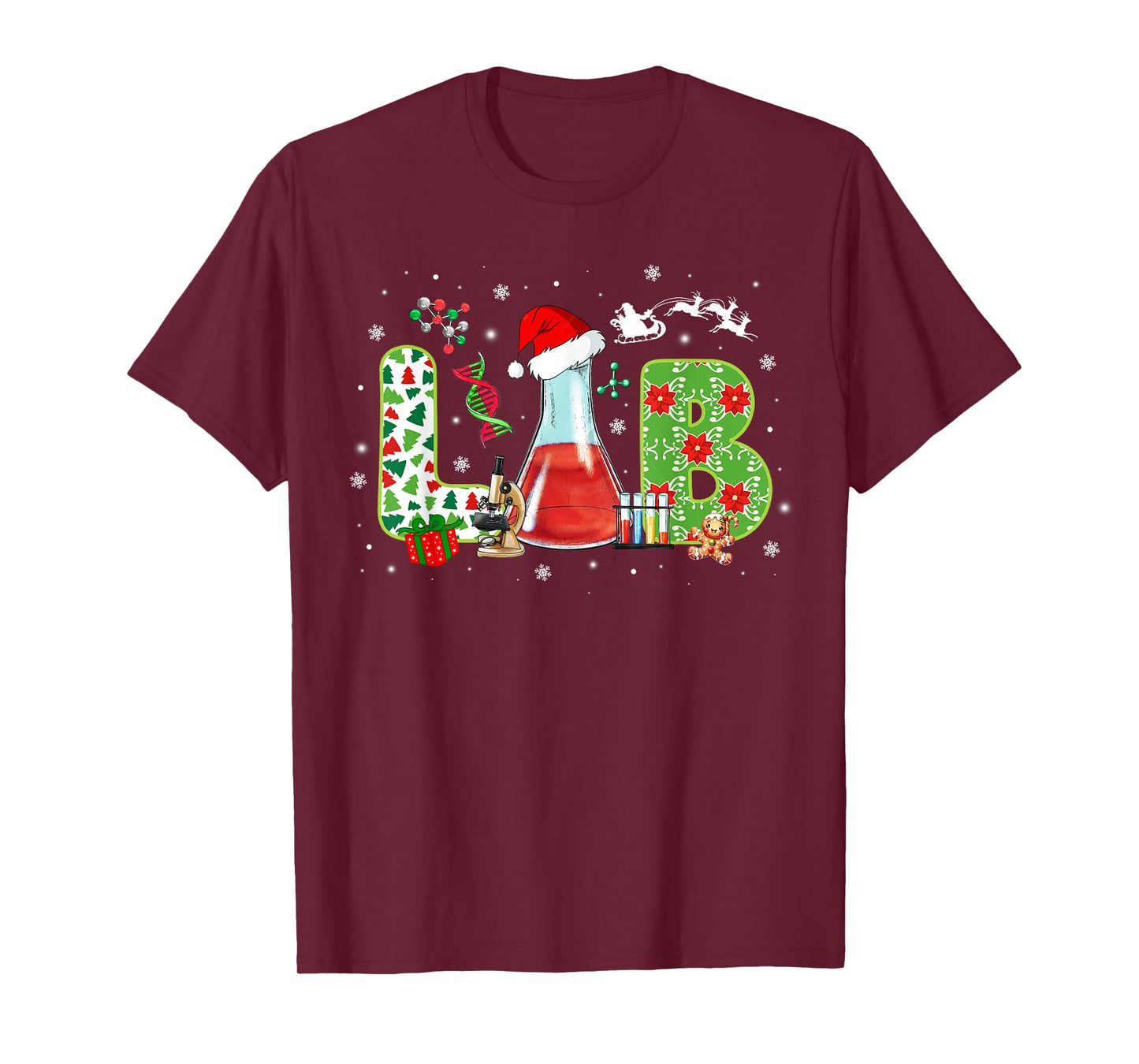 Lab Christmas Laboratory Technician Science Xmas Scientist T-Shirt