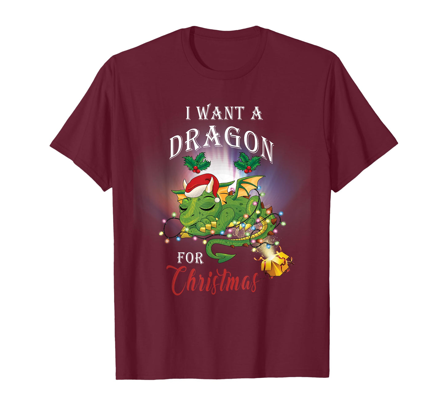 Dragon Lovers I Want A Dragon for Christmas Santa Dragon T-Shirt