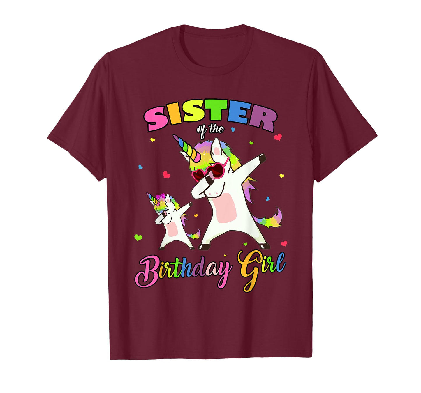 Sister of the Birthday Girl Unicorn Birthday Princess Dab T-Shirt