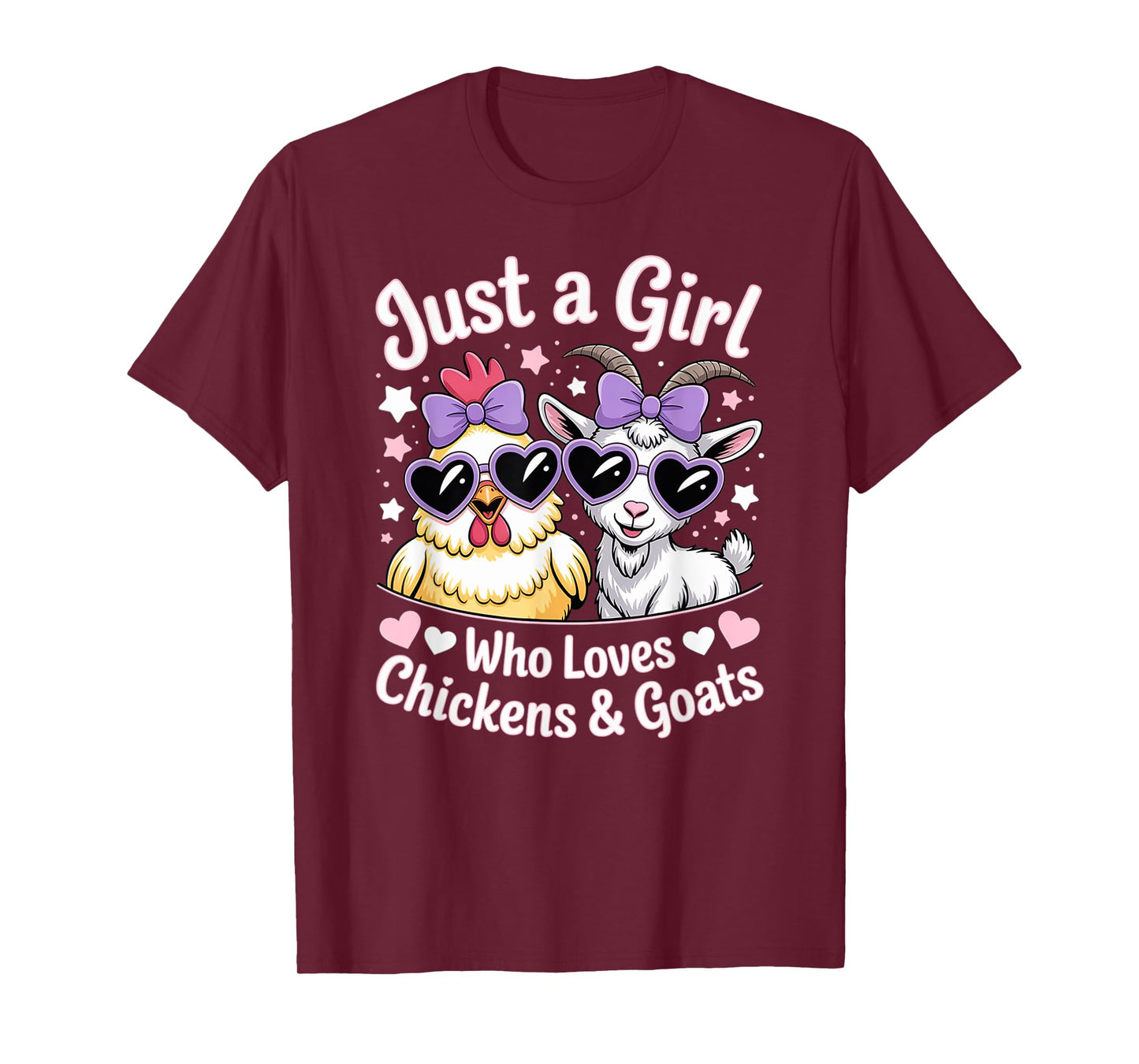 Cute Just A Girl Who Loves Chicken and Goat Poultry Farming T-Shirt