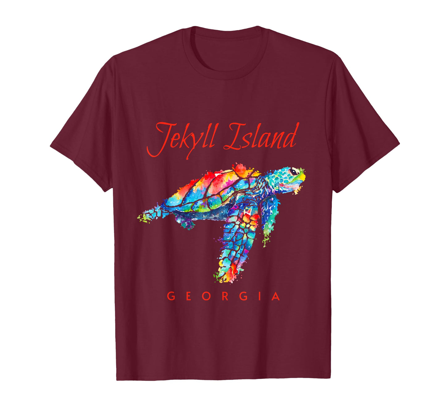 Jekyll Island Georgia Watercolor Sea Turtle T-Shirt