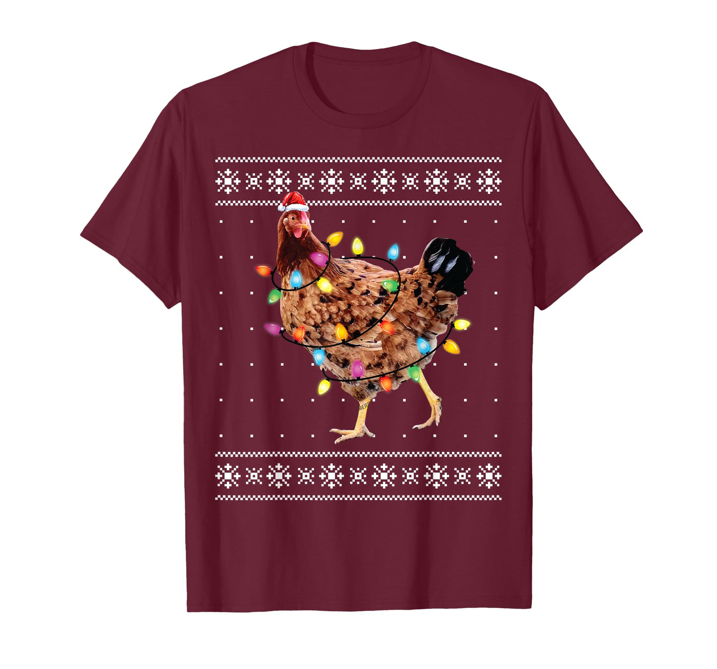 Funny Christmas Santa Chicken Xmas Ugly Sweater T-Shirt