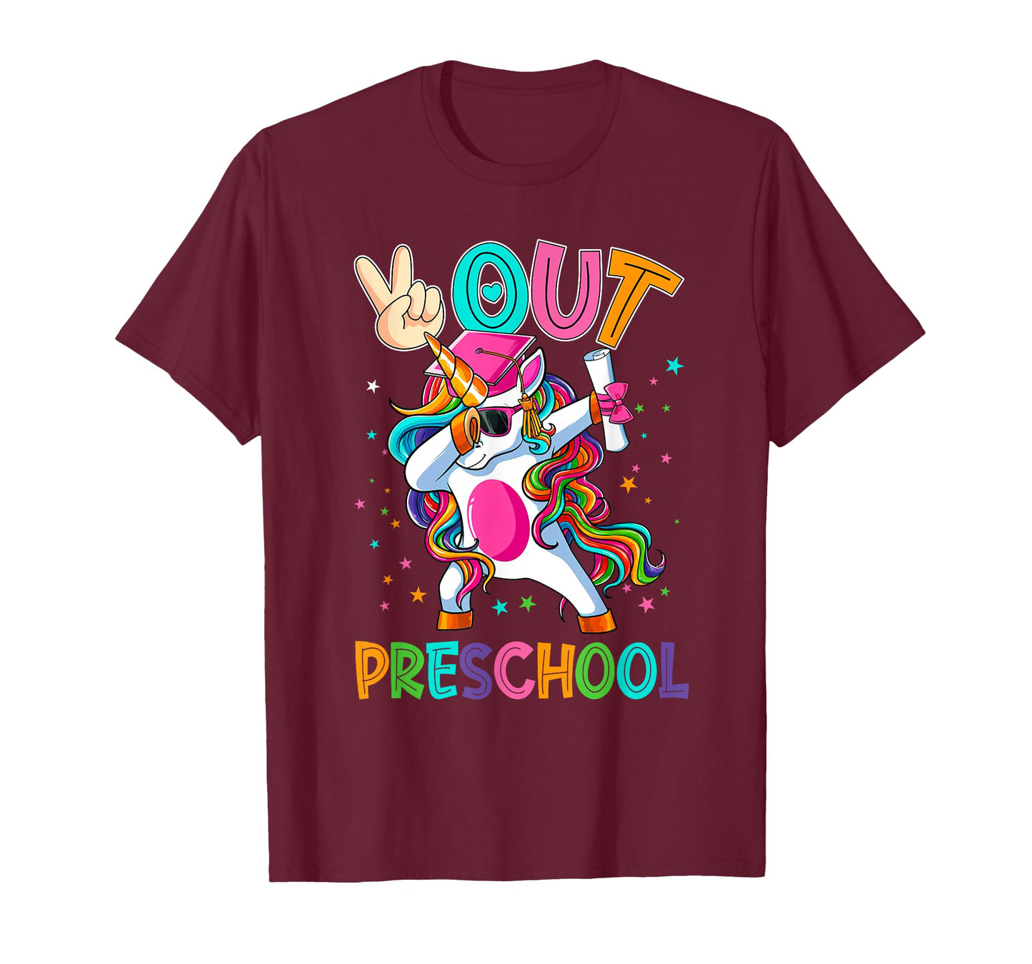 Unicorn Peace Out Preschool Graduate Graduation Last Day T-Shirt