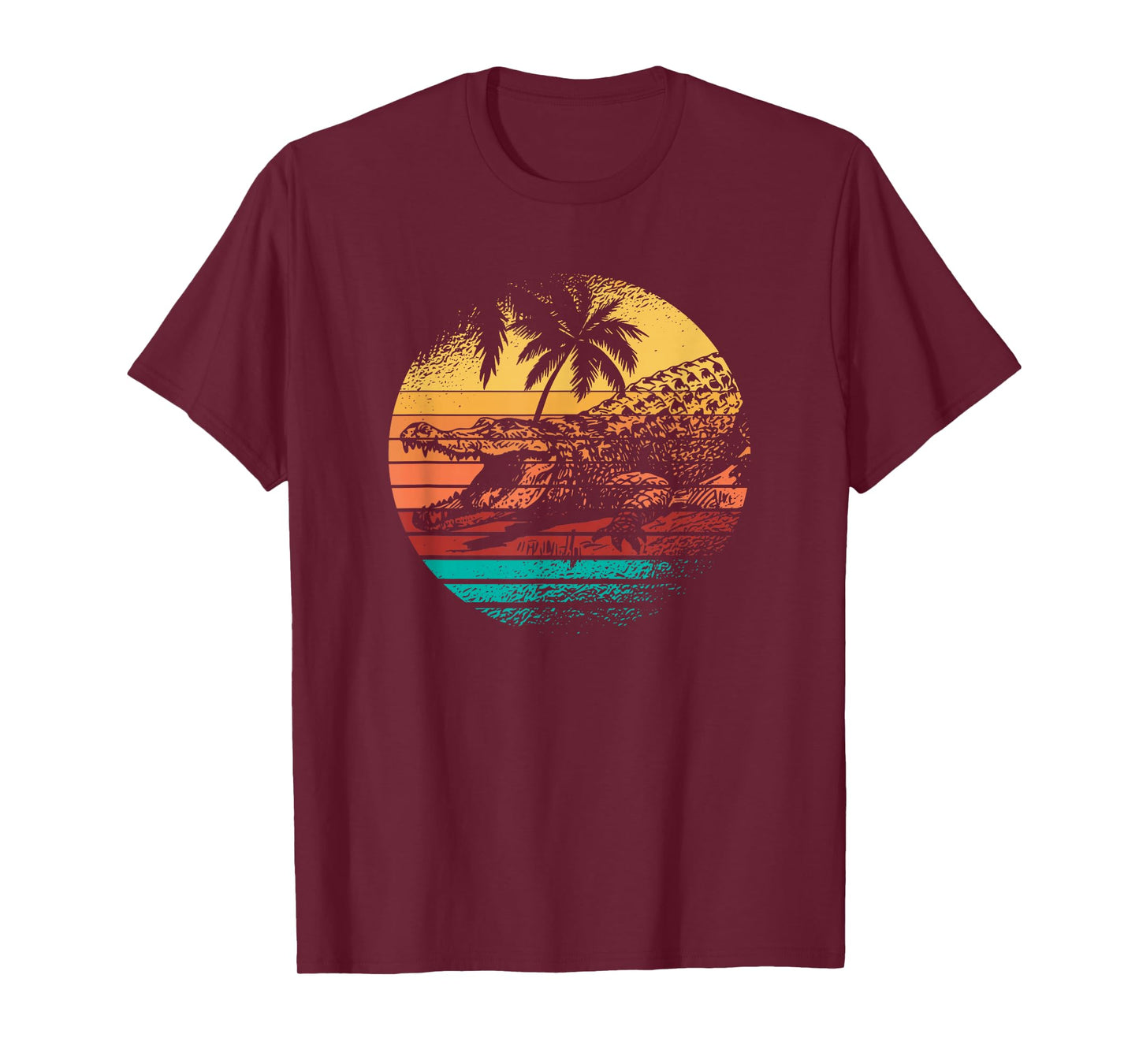 Retro Crocodile Alligator Vintage Gator Distressed Sunset T-Shirt
