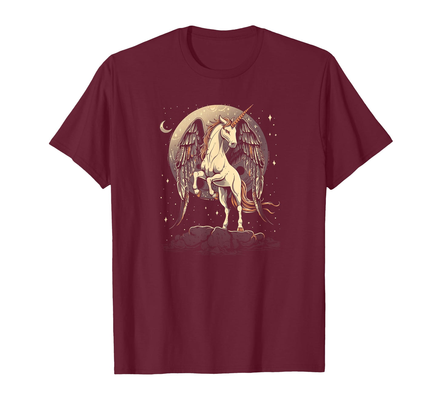 Moon Crescent Unicorn Fantasy Design For Women Dark T-Shirt