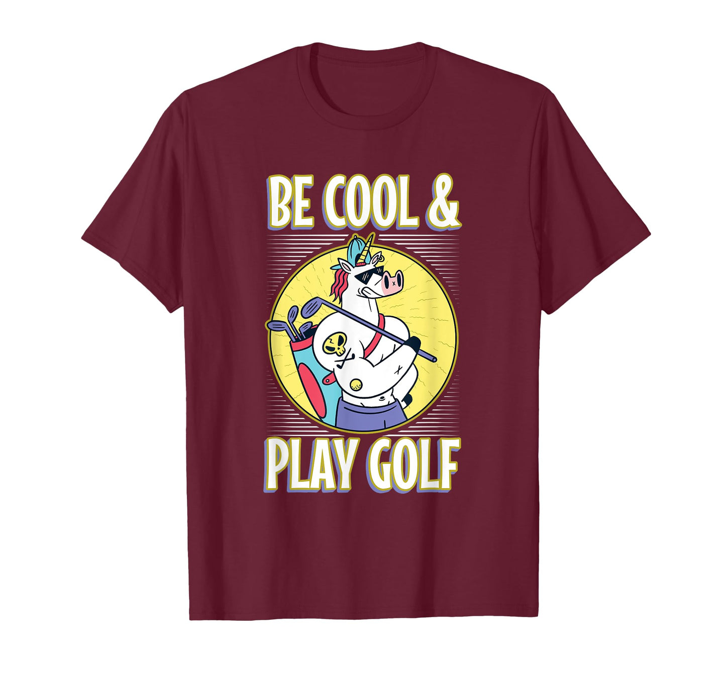 unicorn cool play golf sports golf club shades sports golfer T-Shirt