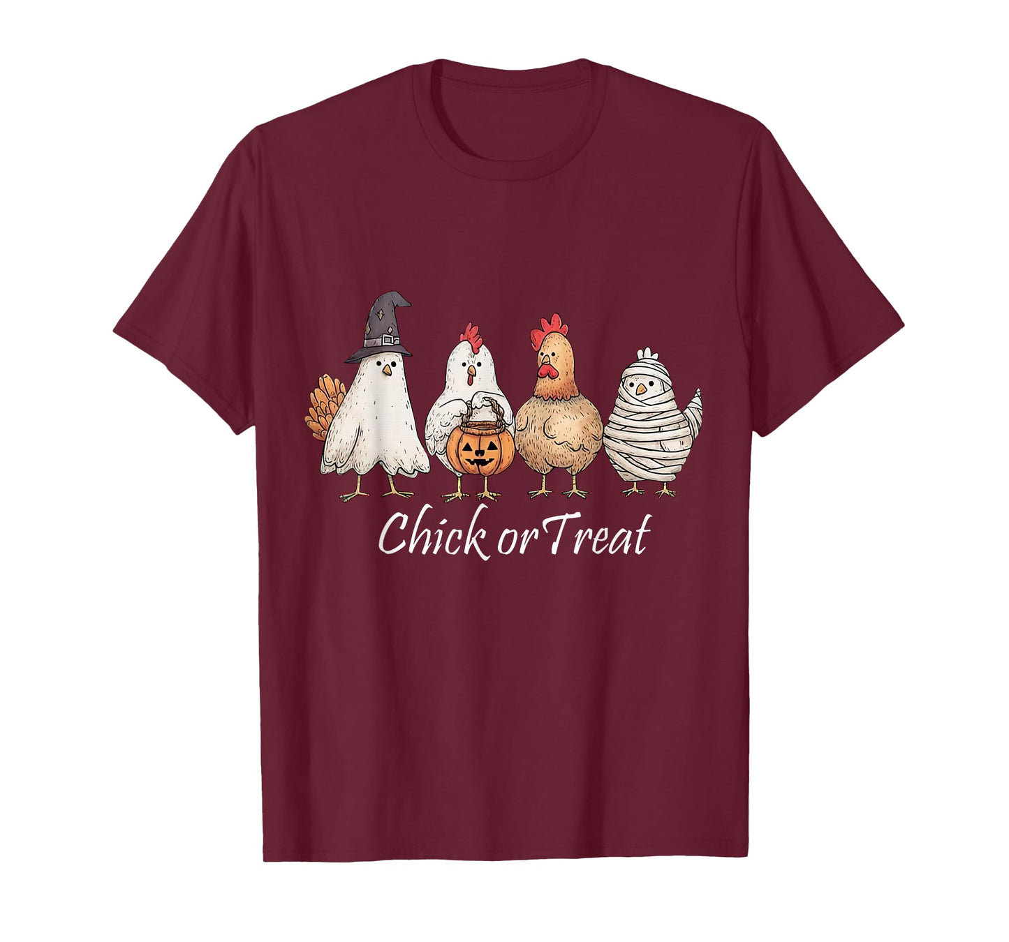 Chicken Chick Or Treat Funny Halloween Costume Farmer T-Shirt