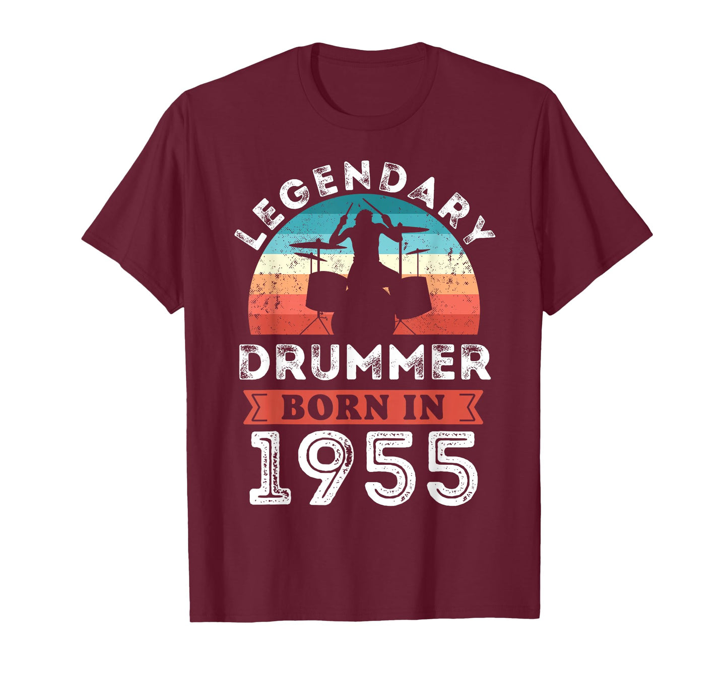 Legendary Drummer born 1955 70th Birthday Gifts Drumming T-Shirt