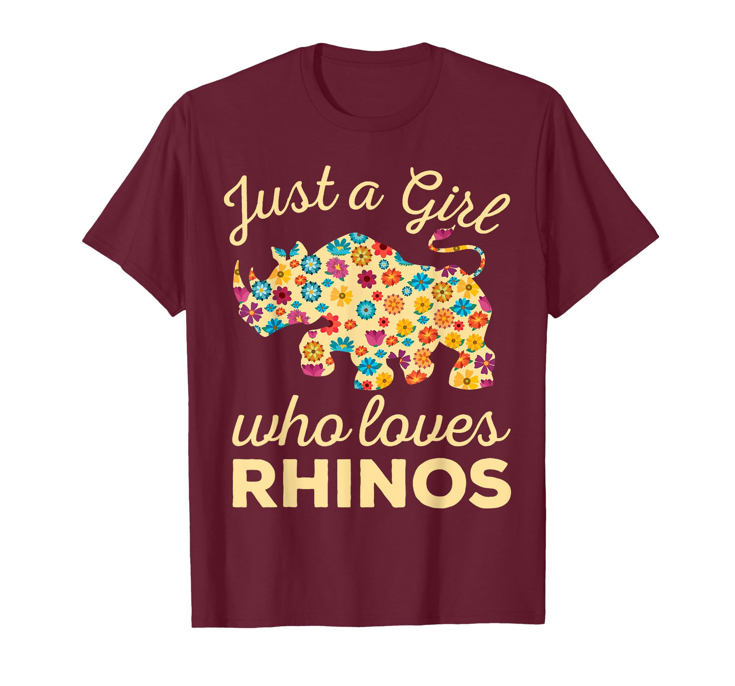 Just A Girl Who Loves Rhinos Rhinoceros Horn Safari Wildlife T-Shirt
