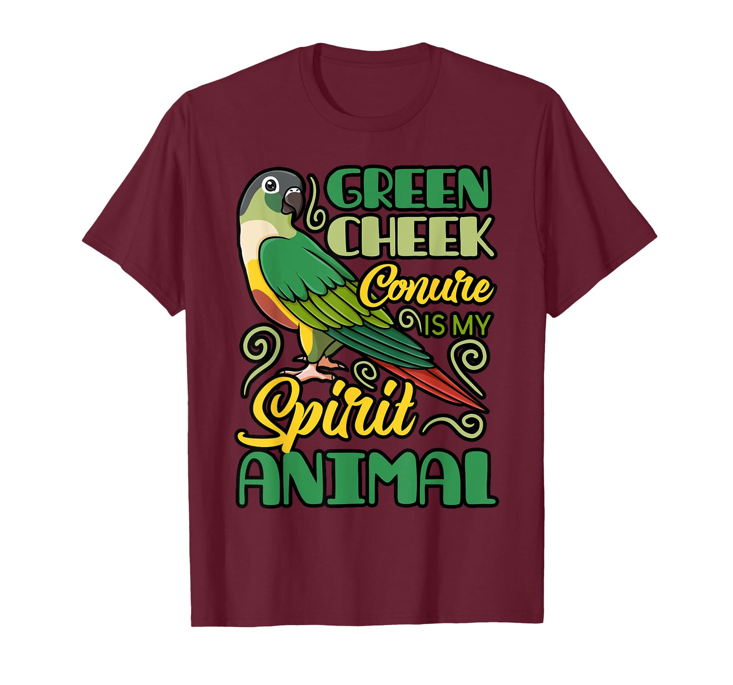 Green Cheek Conure Funny Animals Cute Birds T-Shirt