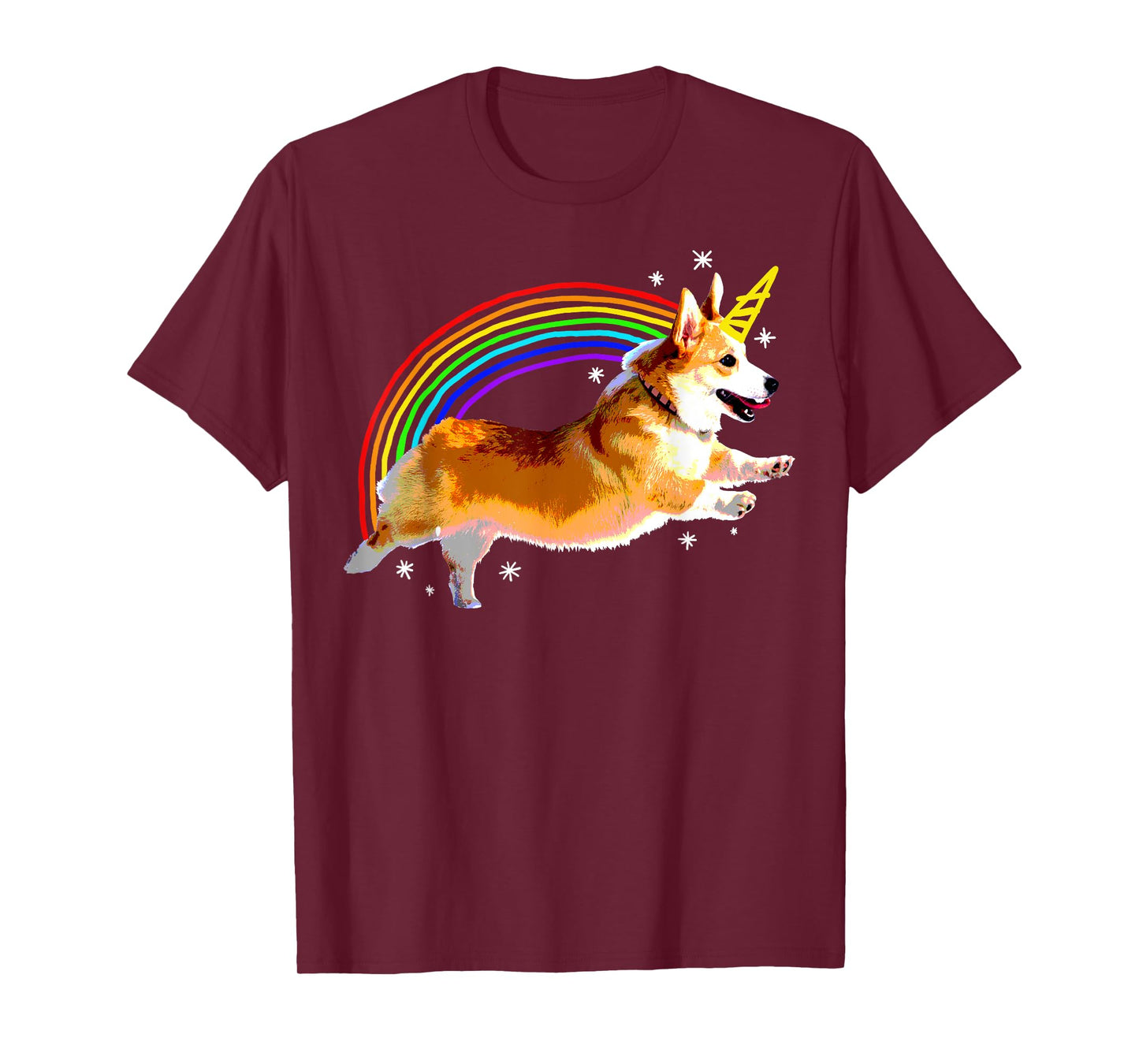 Unicorn Corgi Rainbow Doodle Funny T-Shirt