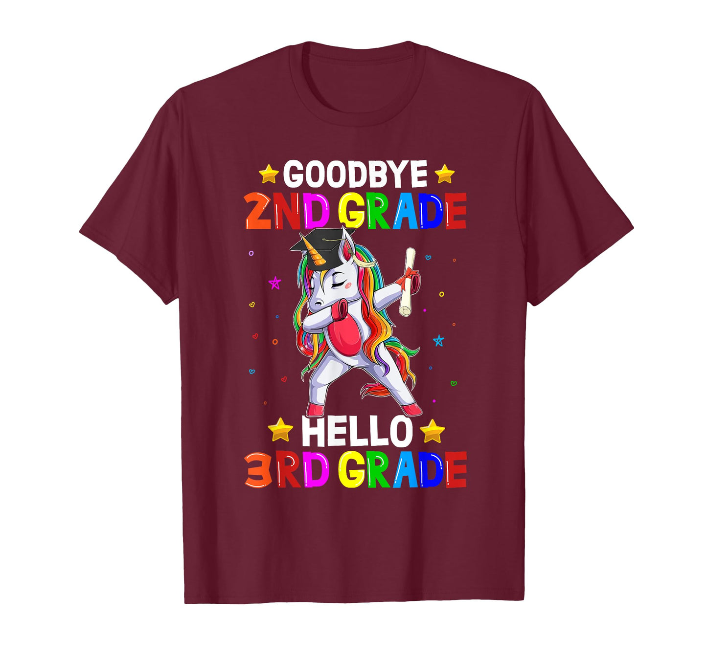 Goodbye 2nd Grade Hello 3rd Grade Unicorn Back To School Kid T-Shirt
