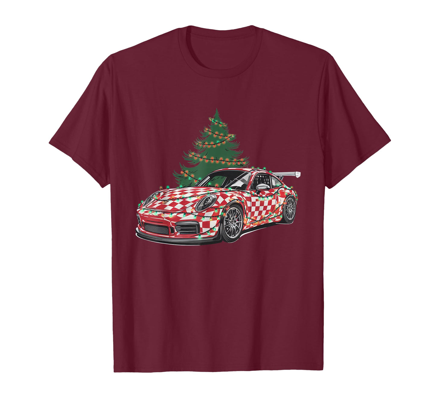 Race Car Christmas Tree & Lights Racing Car Xmas For Kid Men T-Shirt