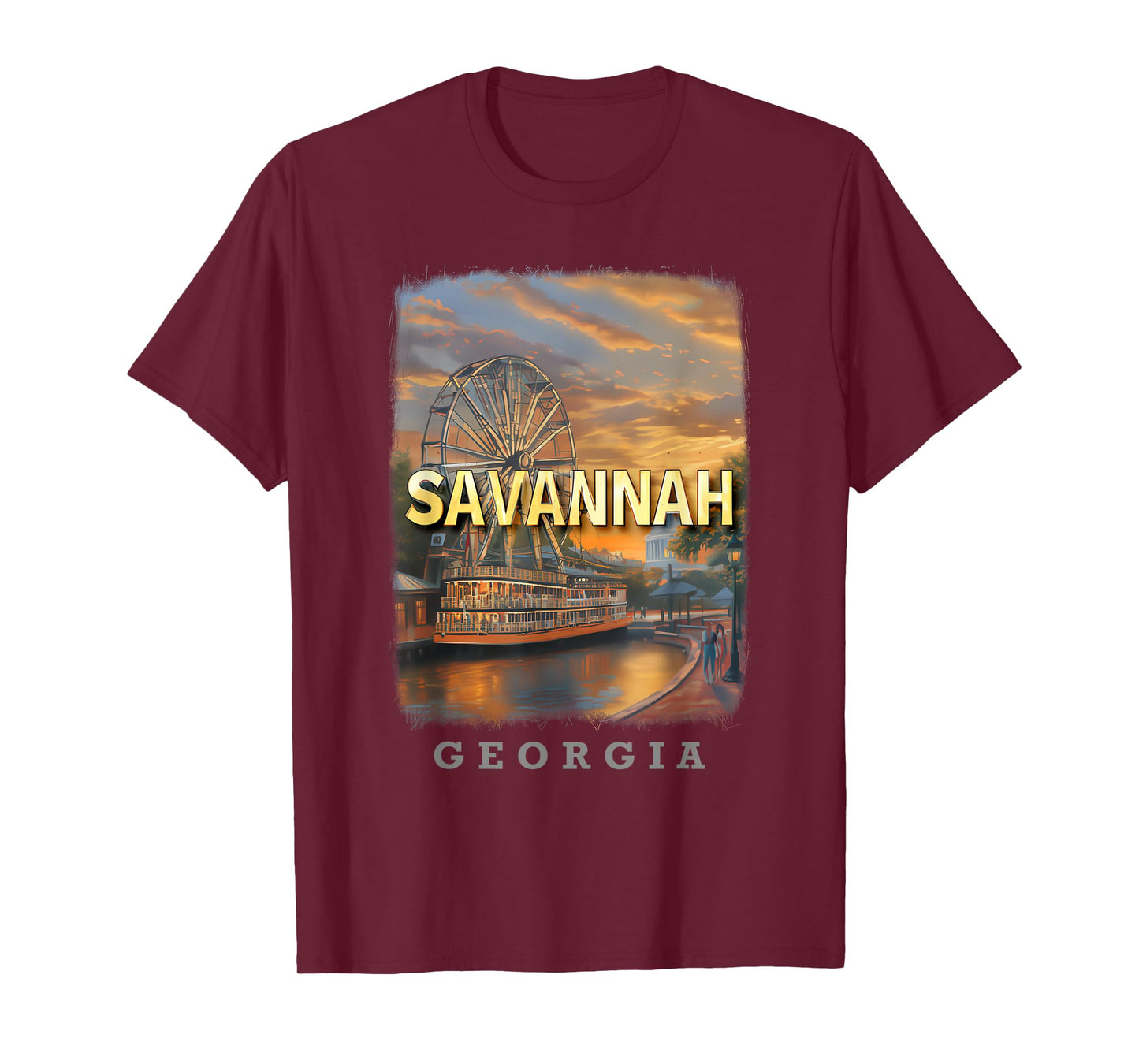 Savannah Georgia GA Riverfront Charm SD110 T-Shirt