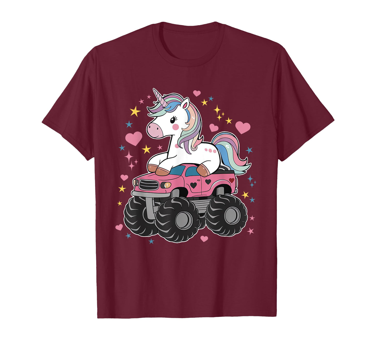Monster Truck Unicorn Birthday Party Girl Monster Truck T-Shirt