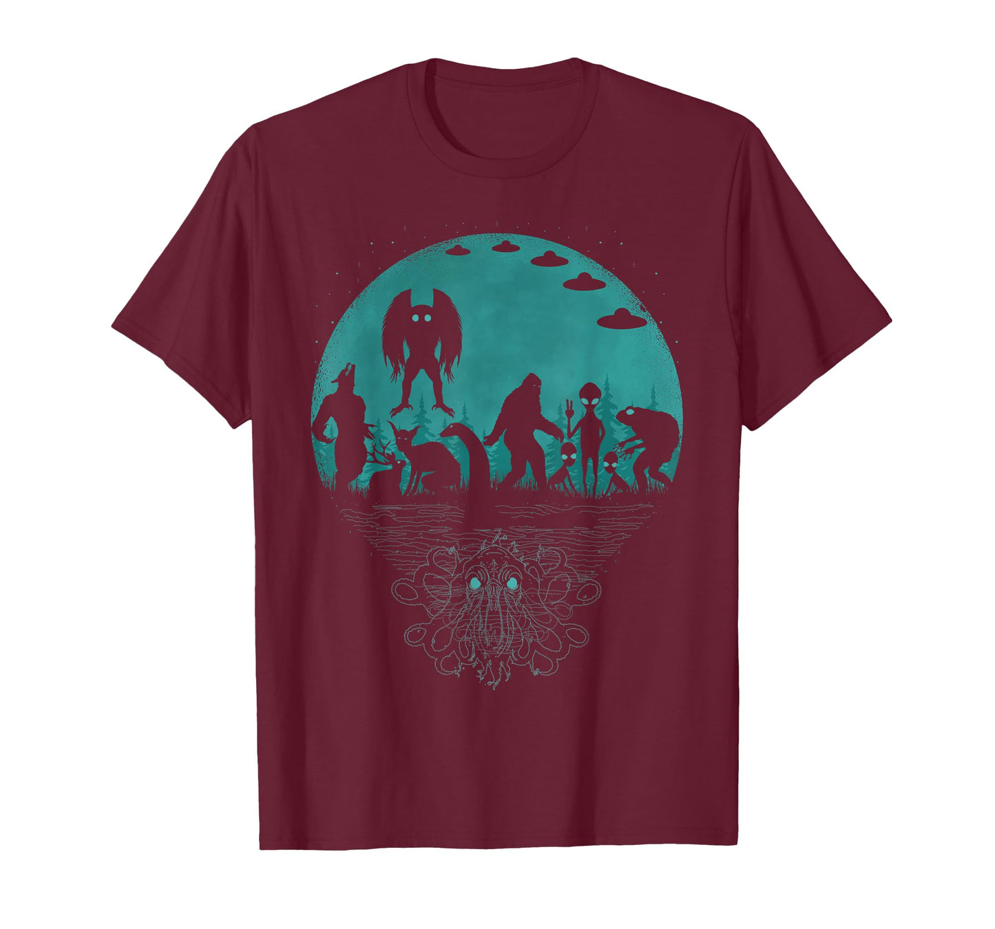 Bigfoot Loch Ness Monster Mothman And Aliens! Funny Cryptid T-Shirt