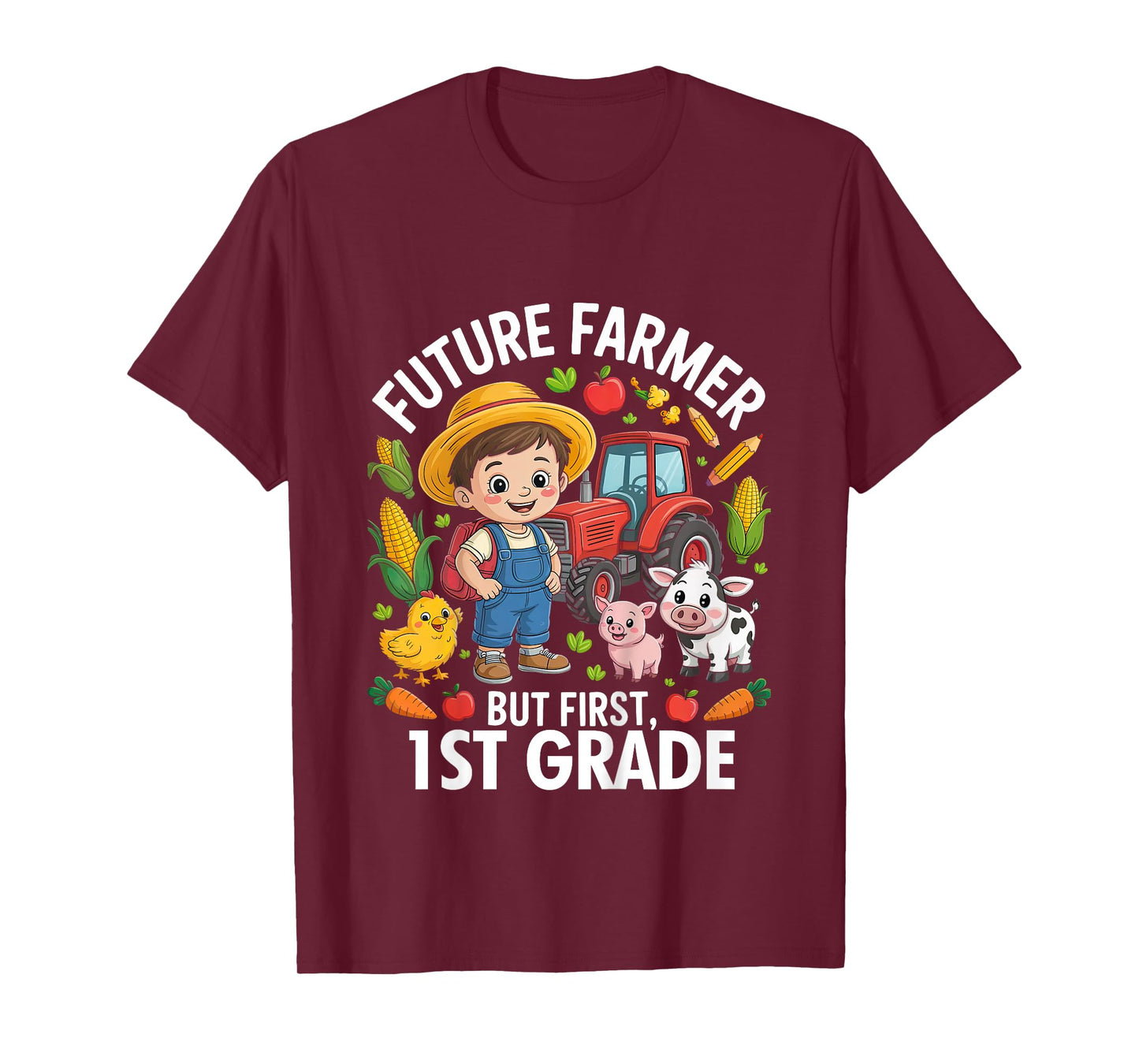 Kids Future Farmer 1st Grade Student Back to School Boy Kids T-Shirt