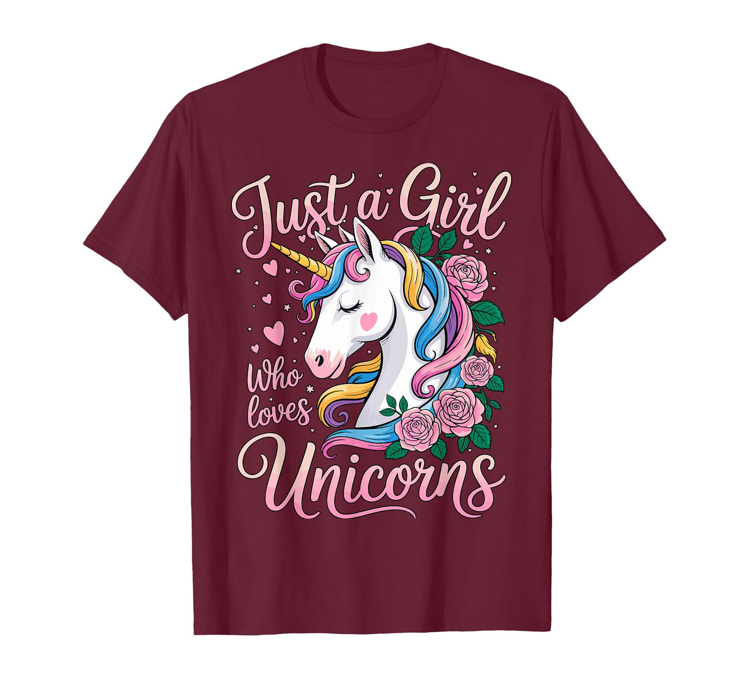Unicorn Cute Just a Girl Who Loves Unicorns T-Shirt