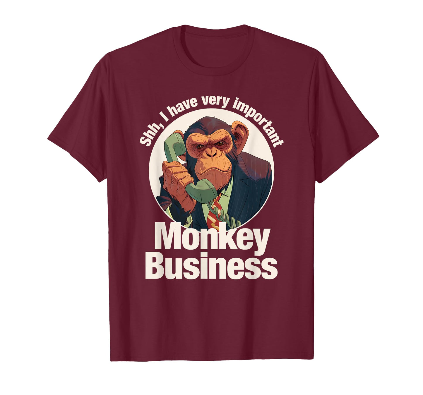 Tripping Yarns Shh, Important Monkey Business Funny Ape, Chimpanzee Kids T-Shirt