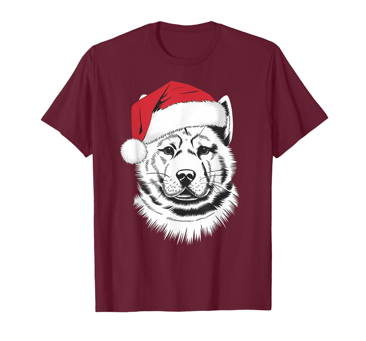 Joyful Akita Santa Dog on Akita Christmas T-Shirt