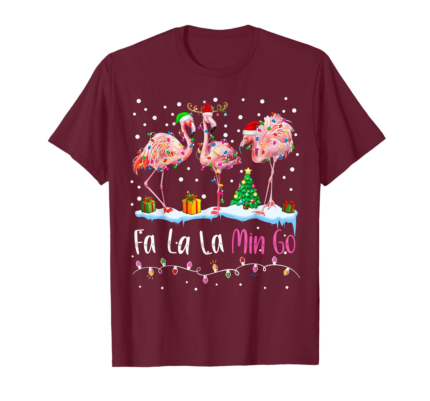 Fa La La La Mingo Flamingo Christmas Men Women Kids Xmas T-Shirt