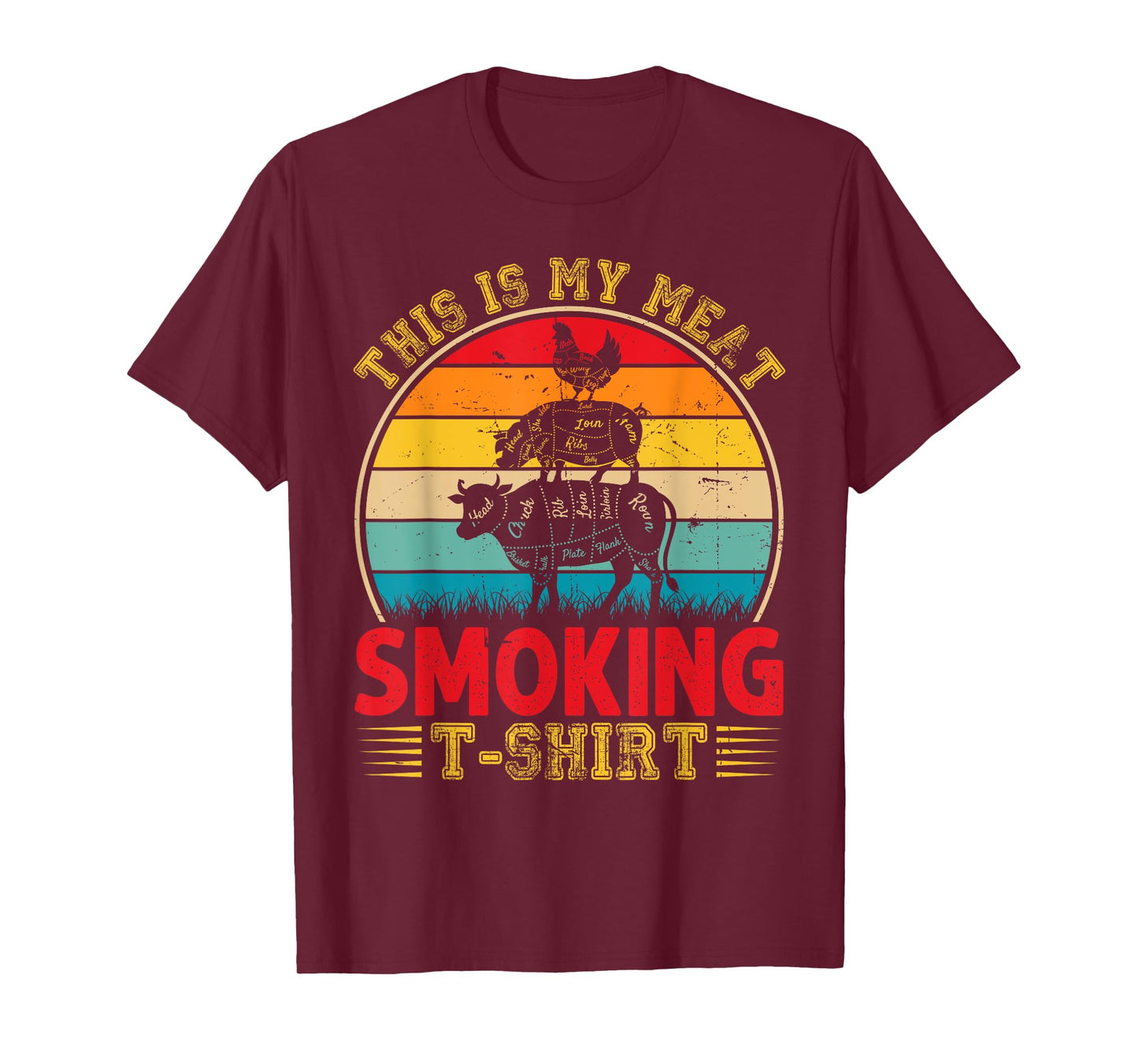 Vintage This Is My Meat Smoking T-shirt BBQ Smokers Lovers T-Shirt