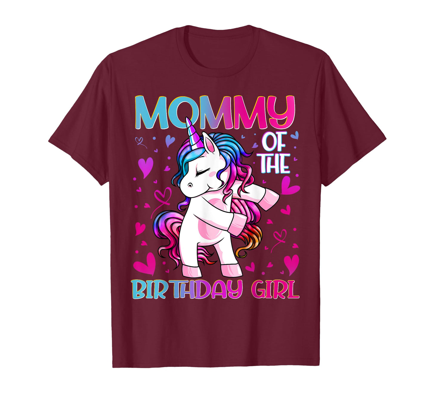 Mommy of the Birthday Girl Flossing Unicorn Mom Mommy Gifts T-Shirt