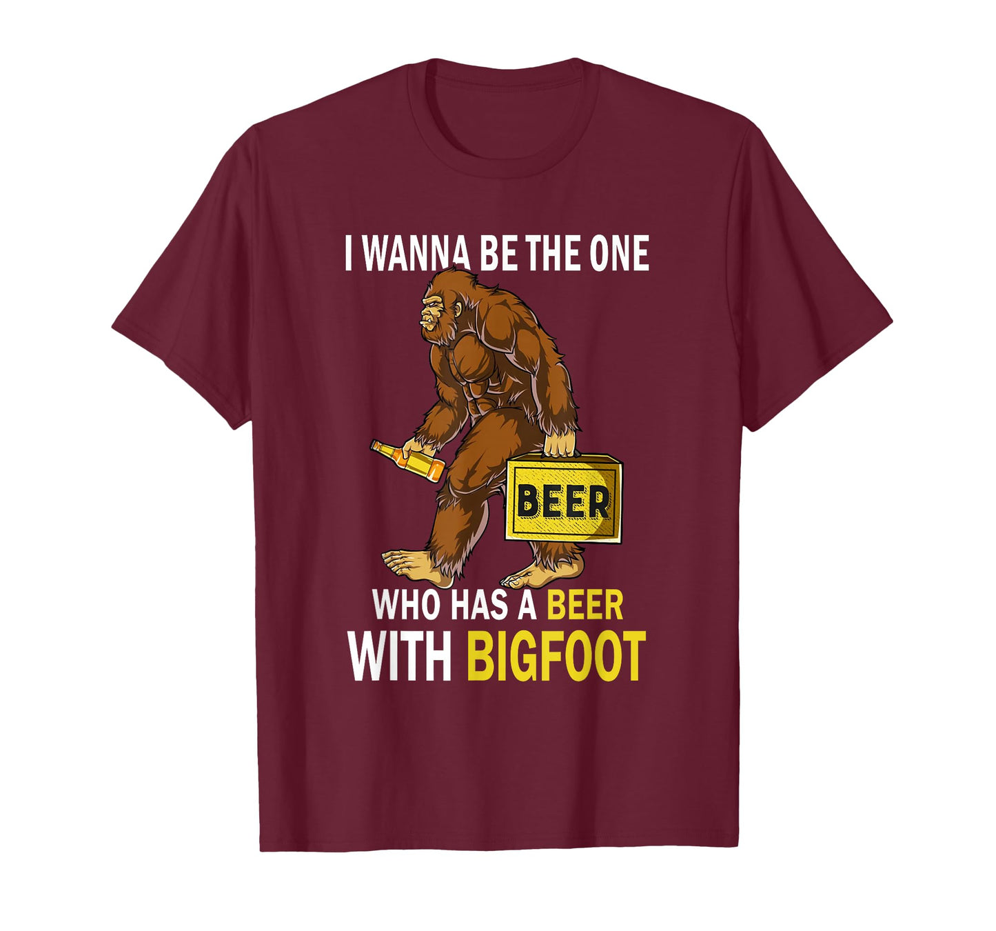 Beer With Bigfoot Idea Gift Sasquatch Man's T-shirt T-Shirt