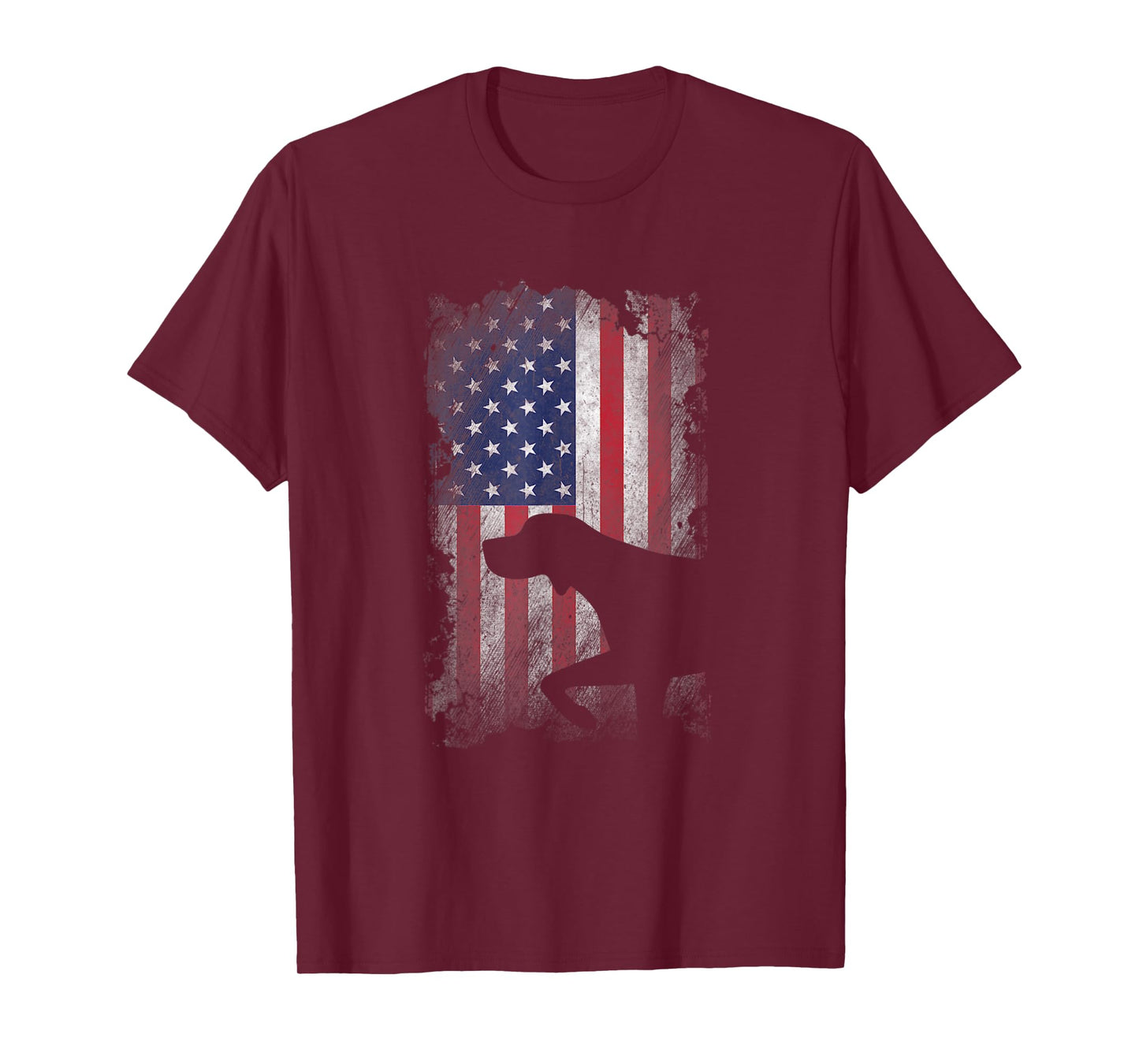 Patriotic German Shorthaired Pointer American Flag GSP Dog T-Shirt